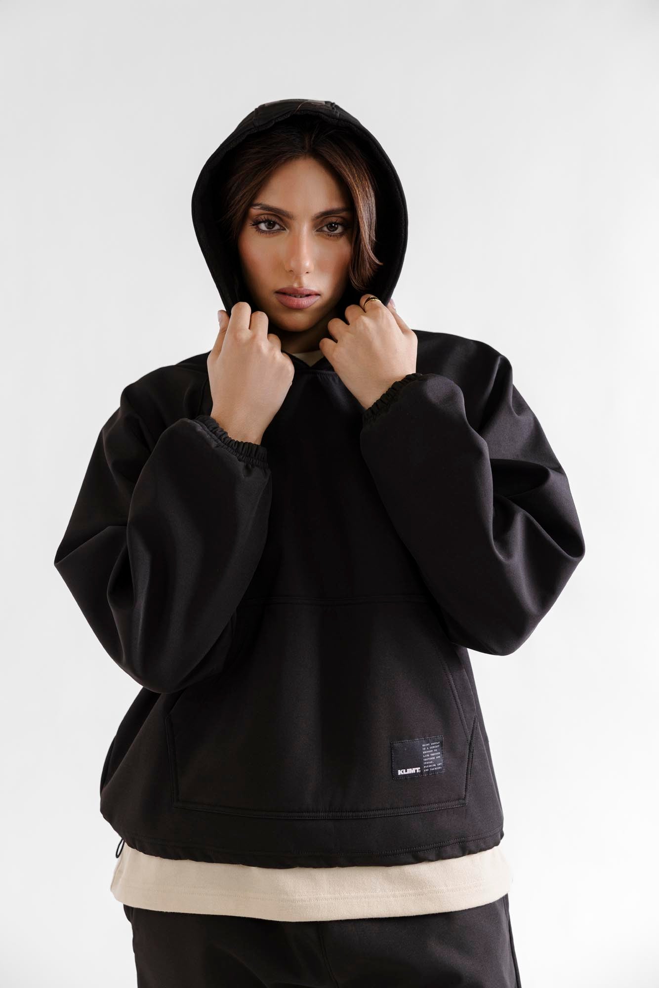 Water Repellent Tech Fleece Hoodie - Black