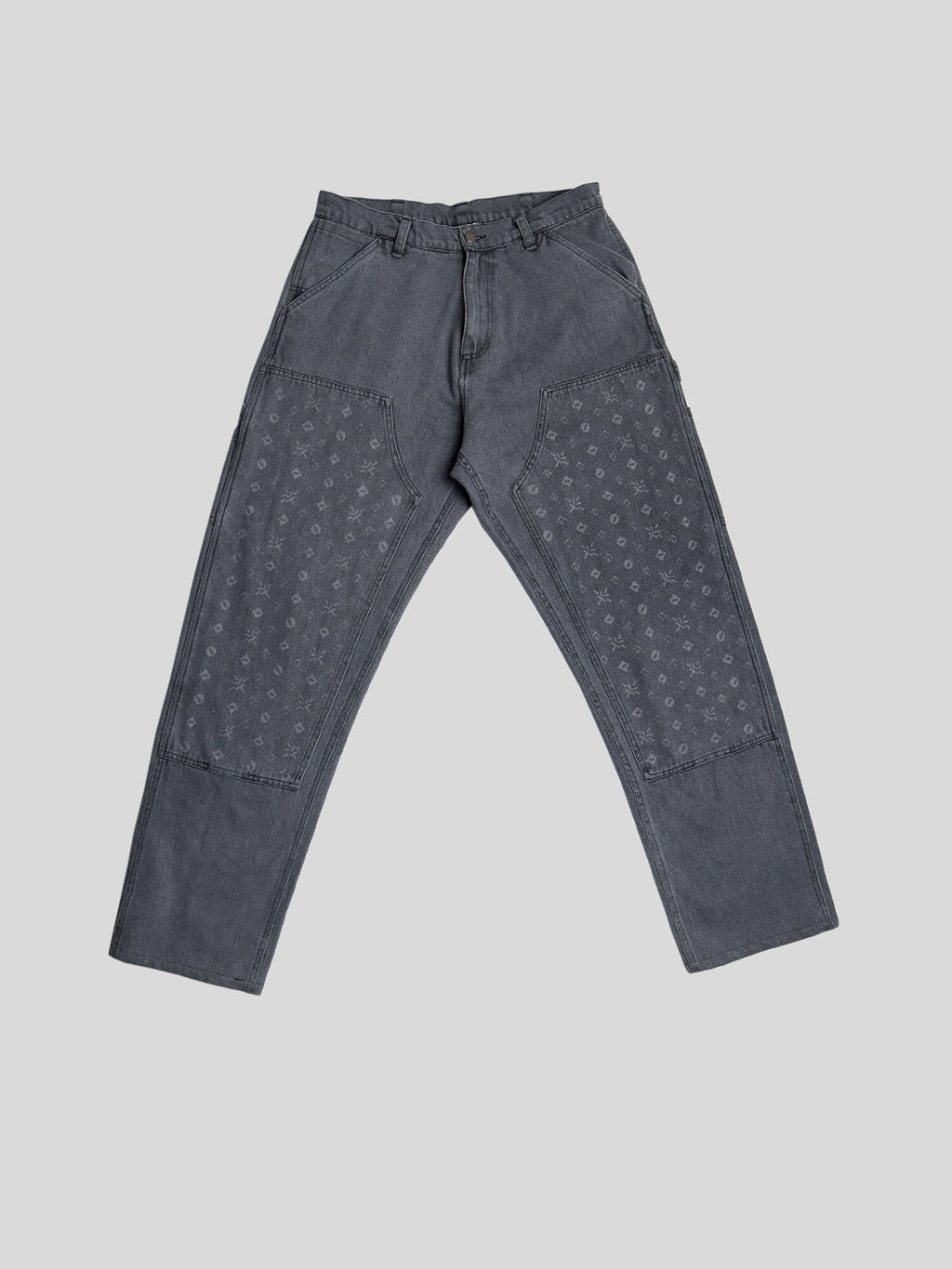 Double Knee Engraved Denim Jeans
