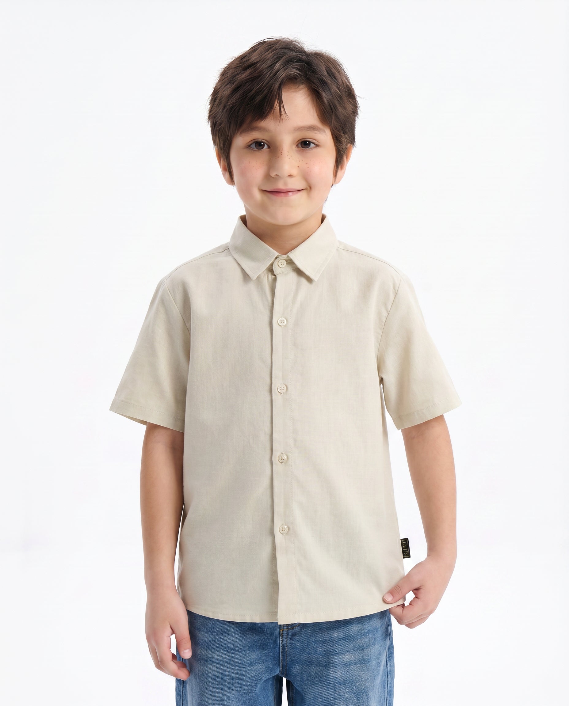 Beige Linen Shirt - Kids