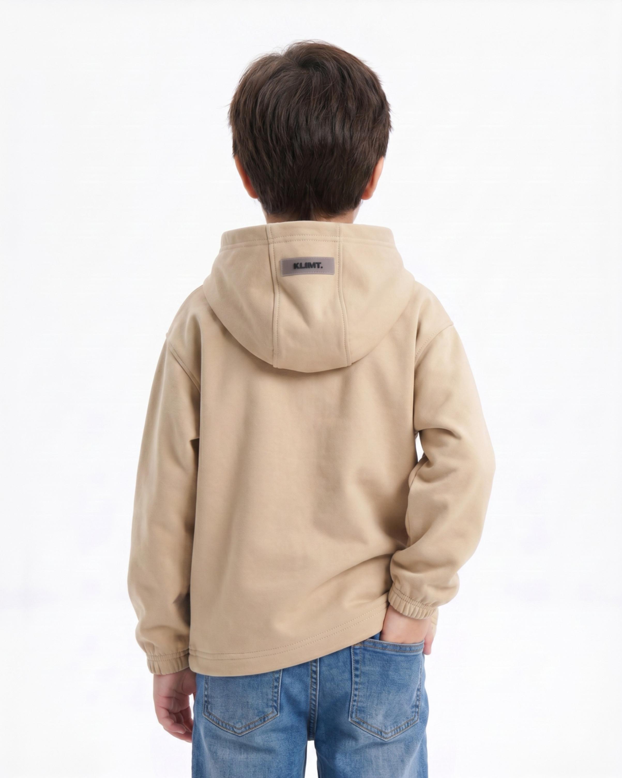 Beige Tech Fleece Hoodie - Kids