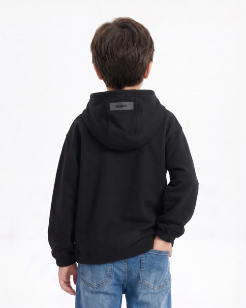 Black Tech Fleece Hoodie - Kids