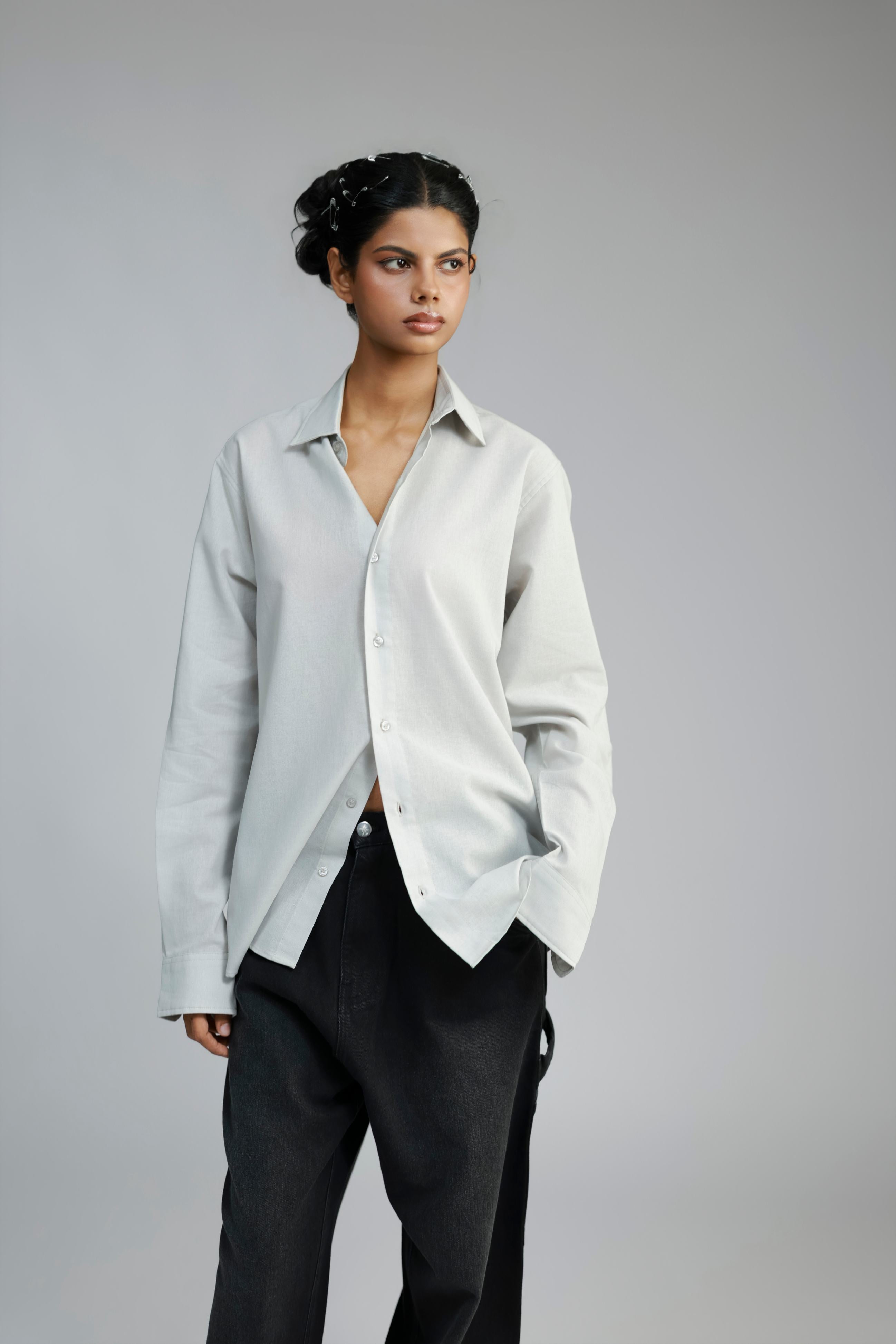 Linen Shirt - Light Grey