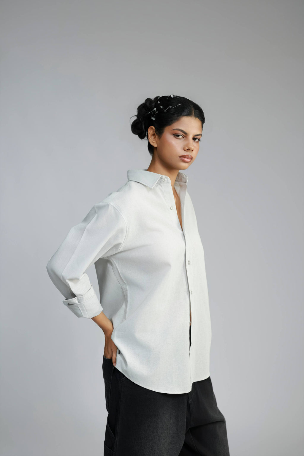Linen Shirt - Light Grey