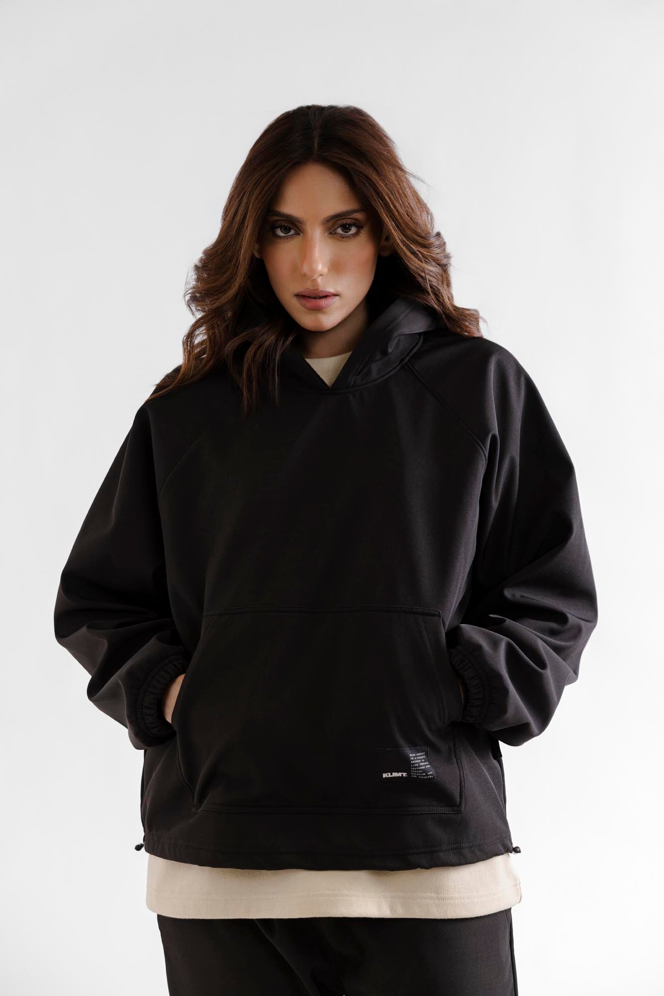 Water Repellent Tech Fleece Hoodie - Black