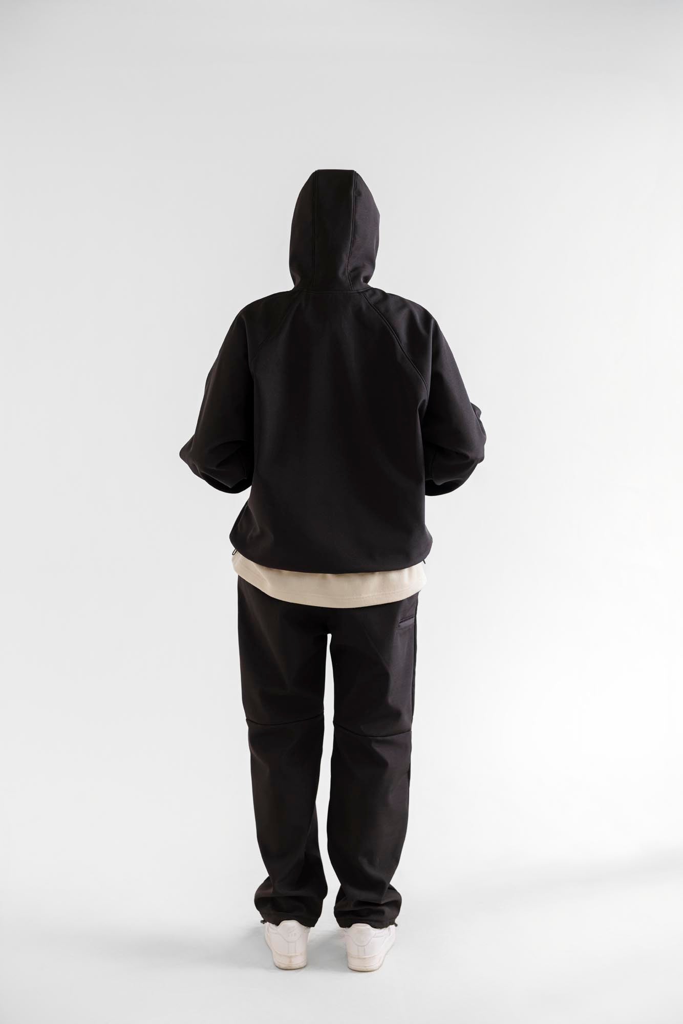 Water Repellent Tech Fleece Hoodie - Black