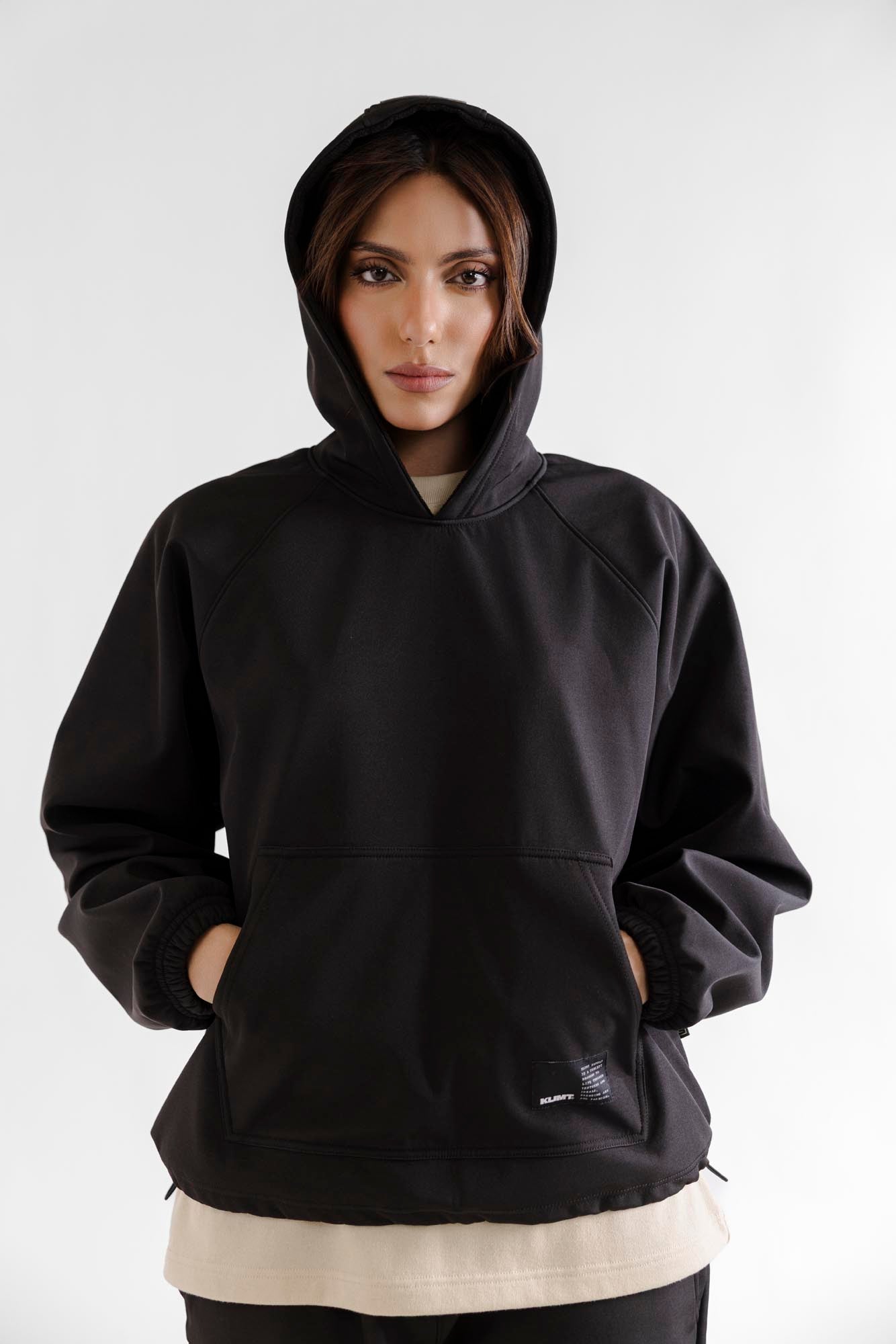 Water Repellent Tech Fleece Hoodie - Black