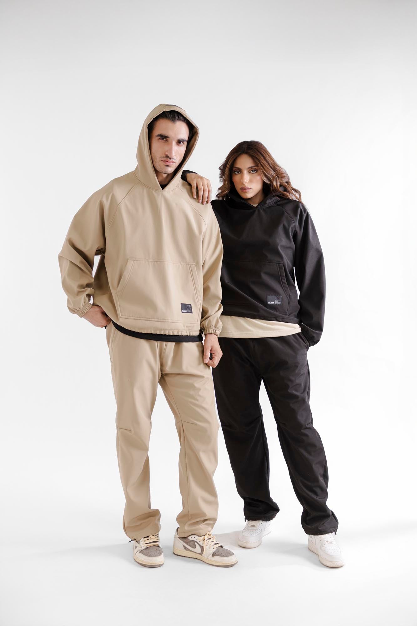 Water Repellent Tech Fleece Hoodie - Beige