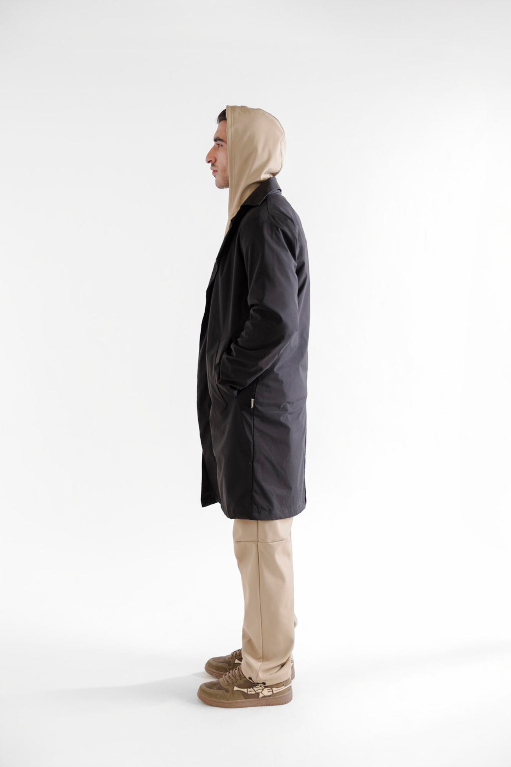 Water Repellent Tech Fleece Hoodie - Beige