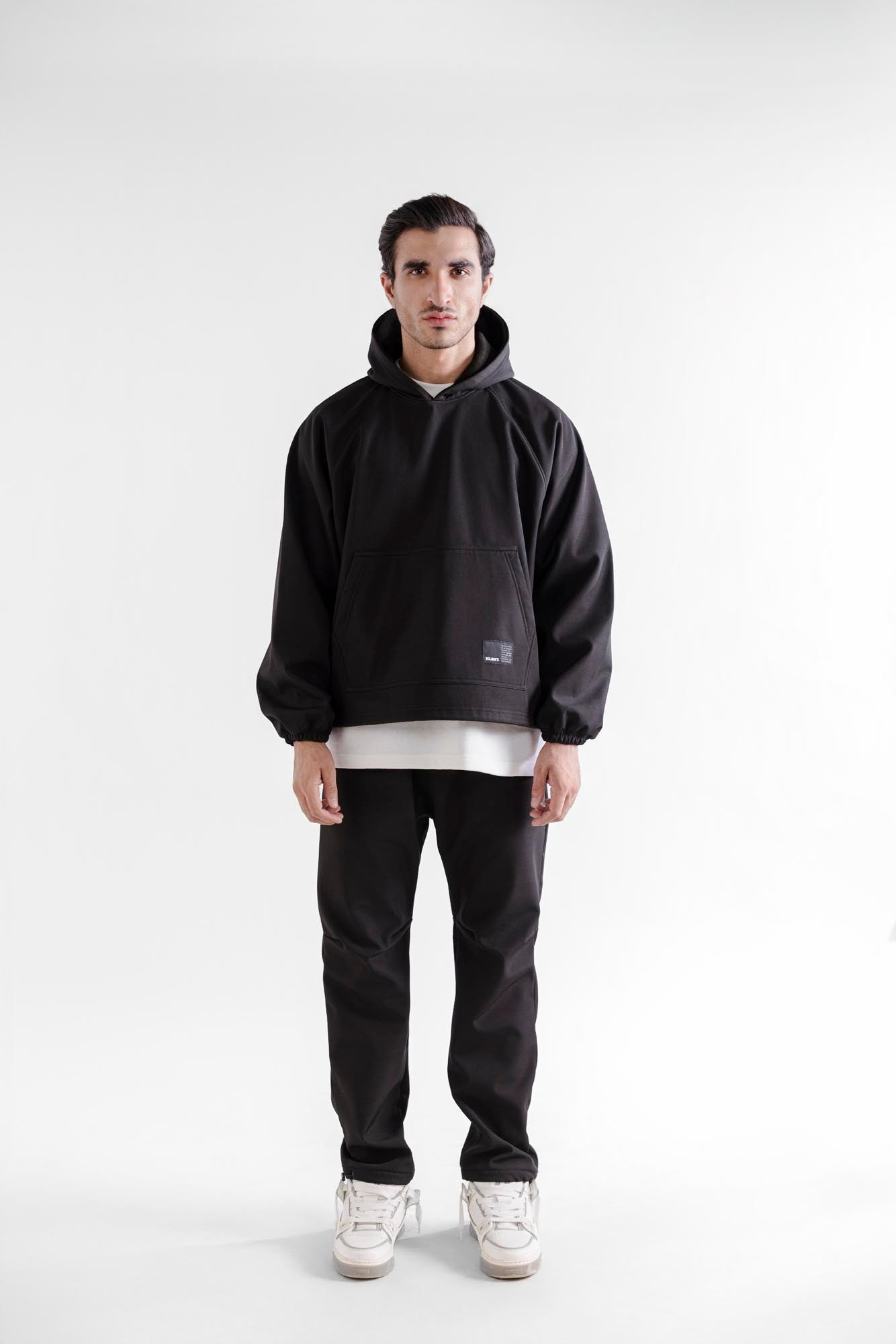 Water Repellent Tech Fleece Hoodie - Black