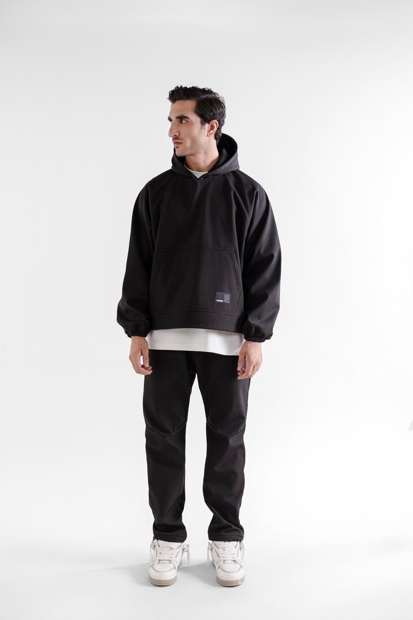 Water Repellent Tech Fleece Hoodie - Black