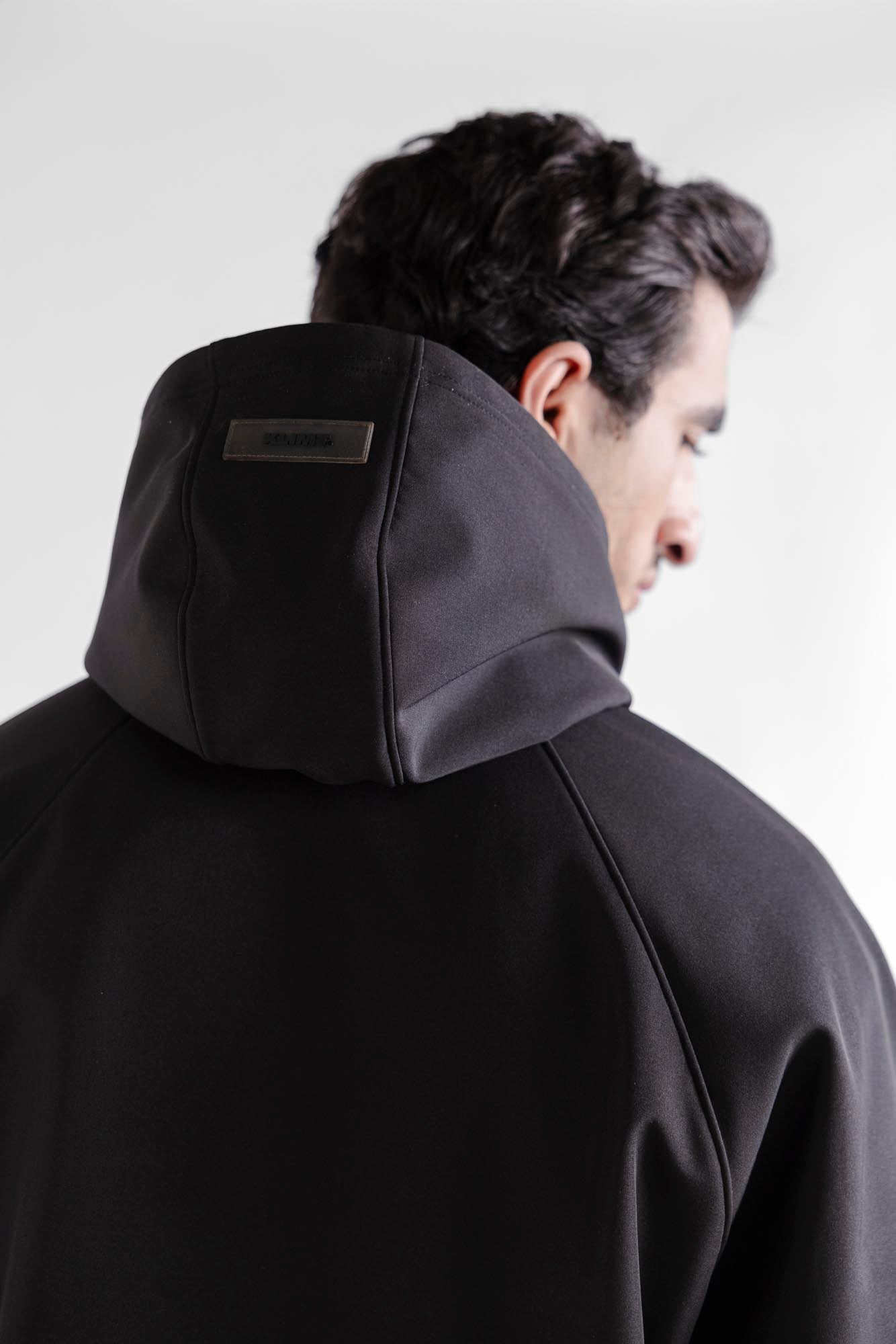 Water Repellent Tech Fleece Hoodie - Black