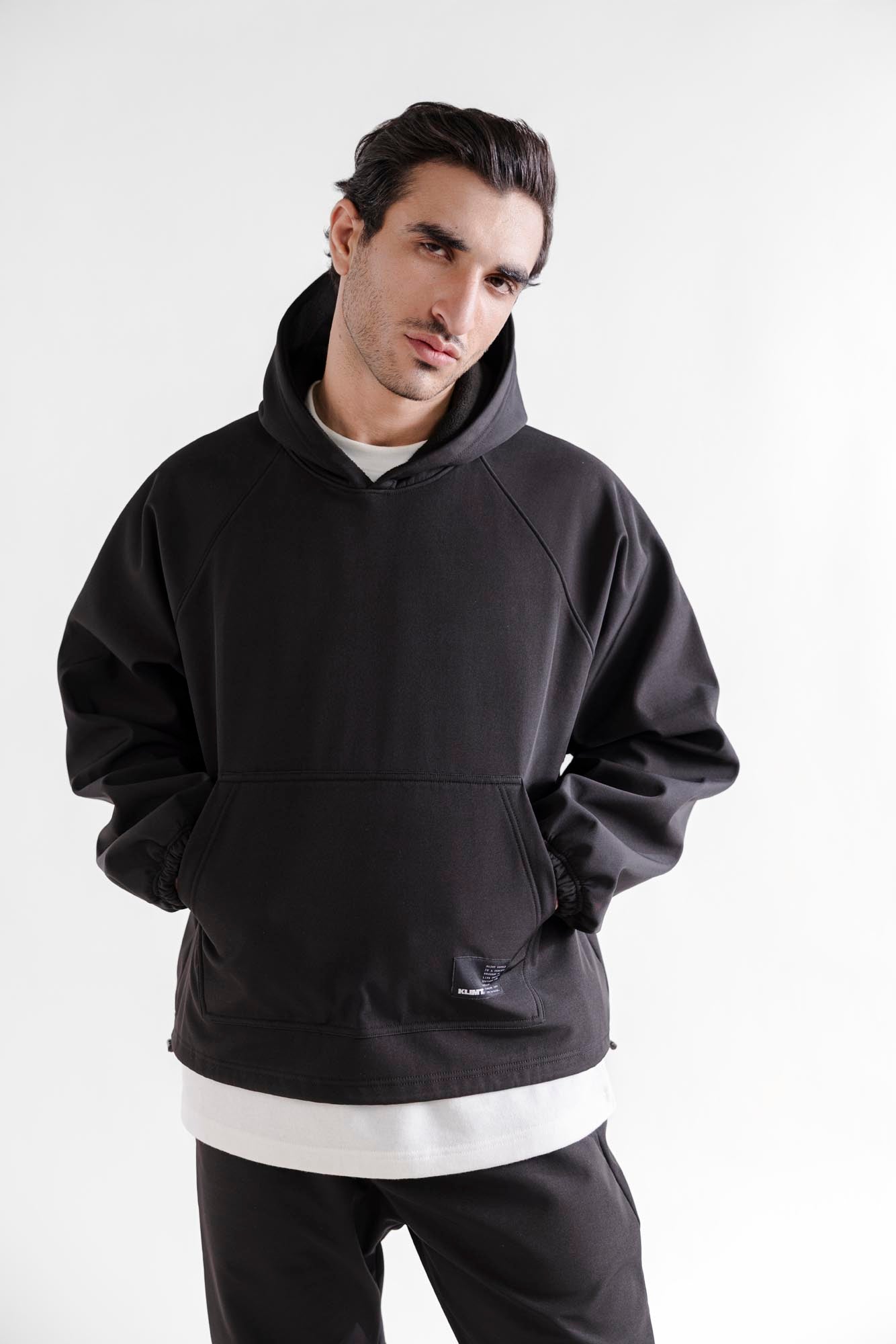 Water Repellent Tech Fleece Hoodie - Black