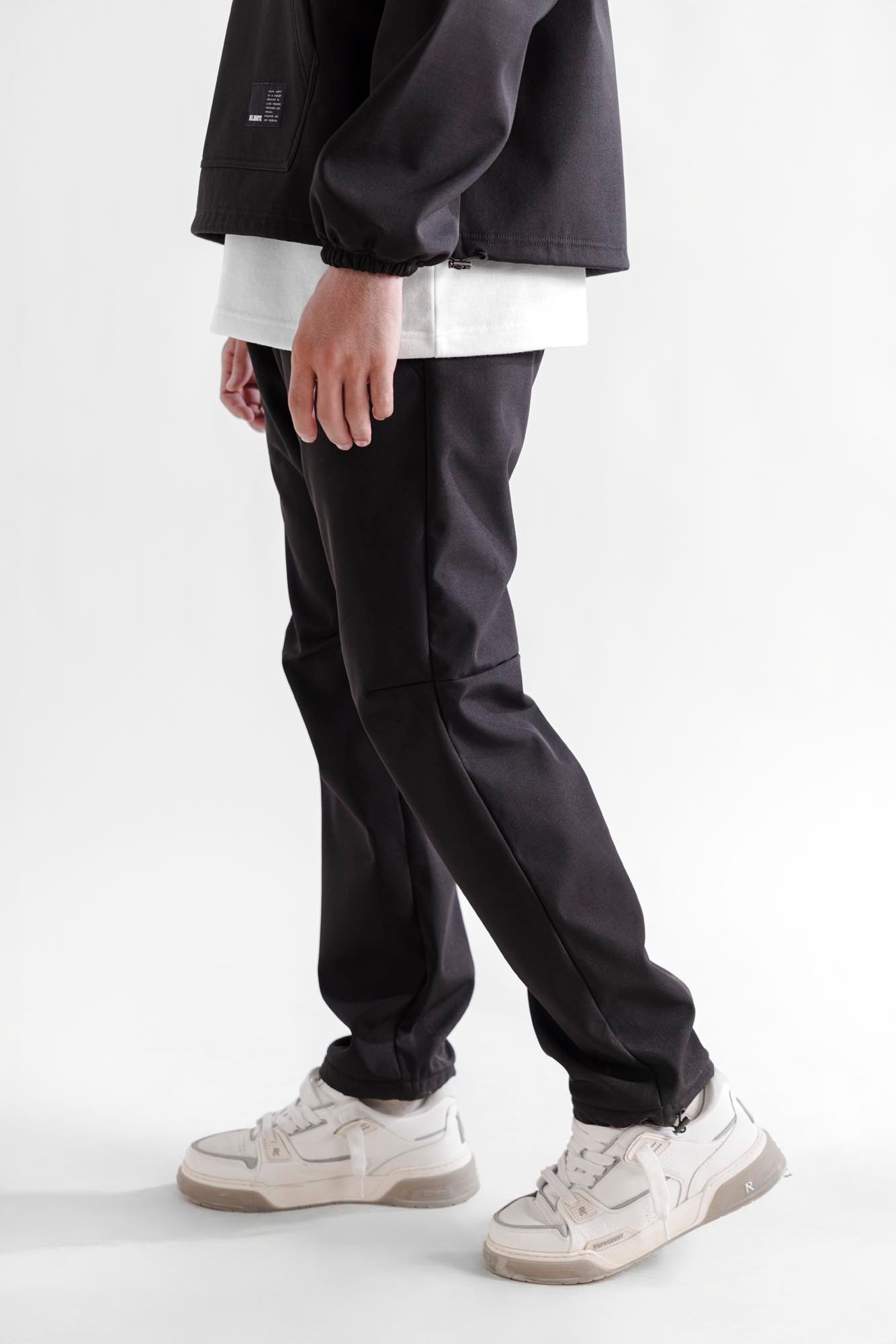 Water Repellent Tech Fleece Tracks - Black