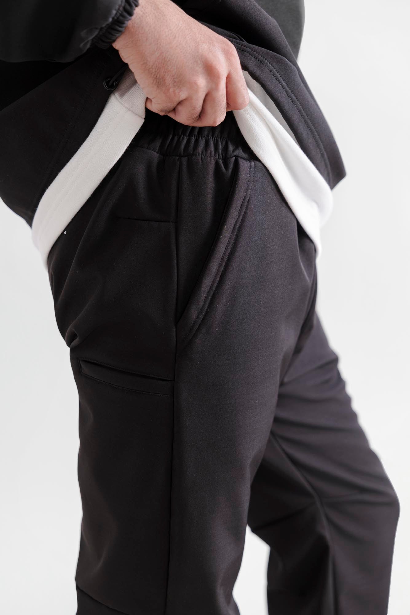 Water Repellent Tech Fleece Tracks - Black