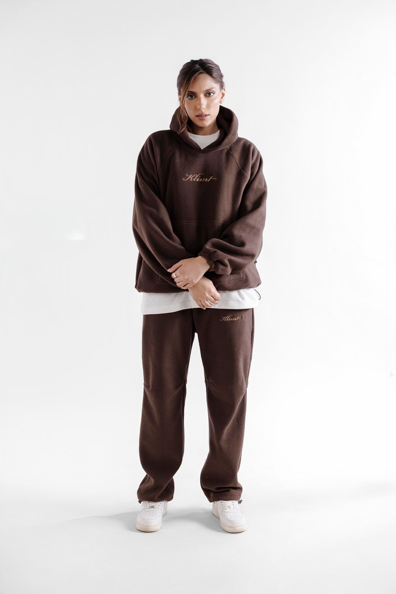Straight Fit Fleece Tracks - Brown