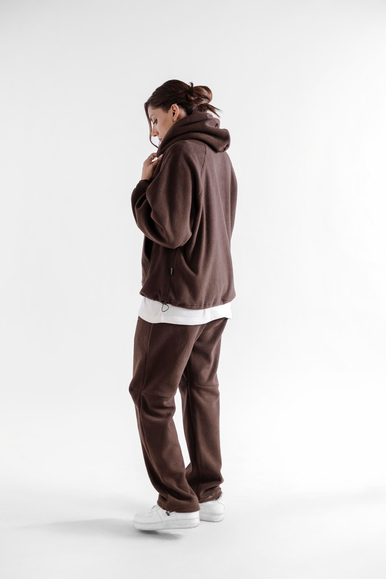 Straight Fit Fleece Tracks - Brown