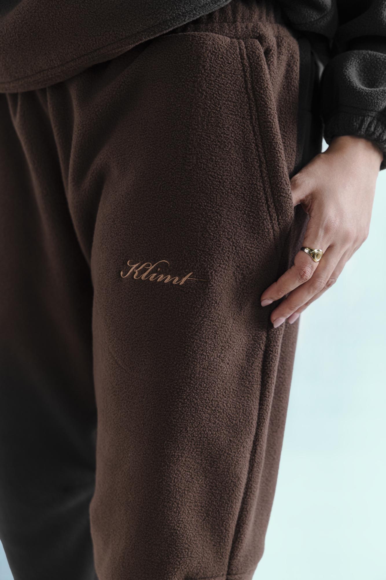 Straight Fit Fleece Tracks - Brown