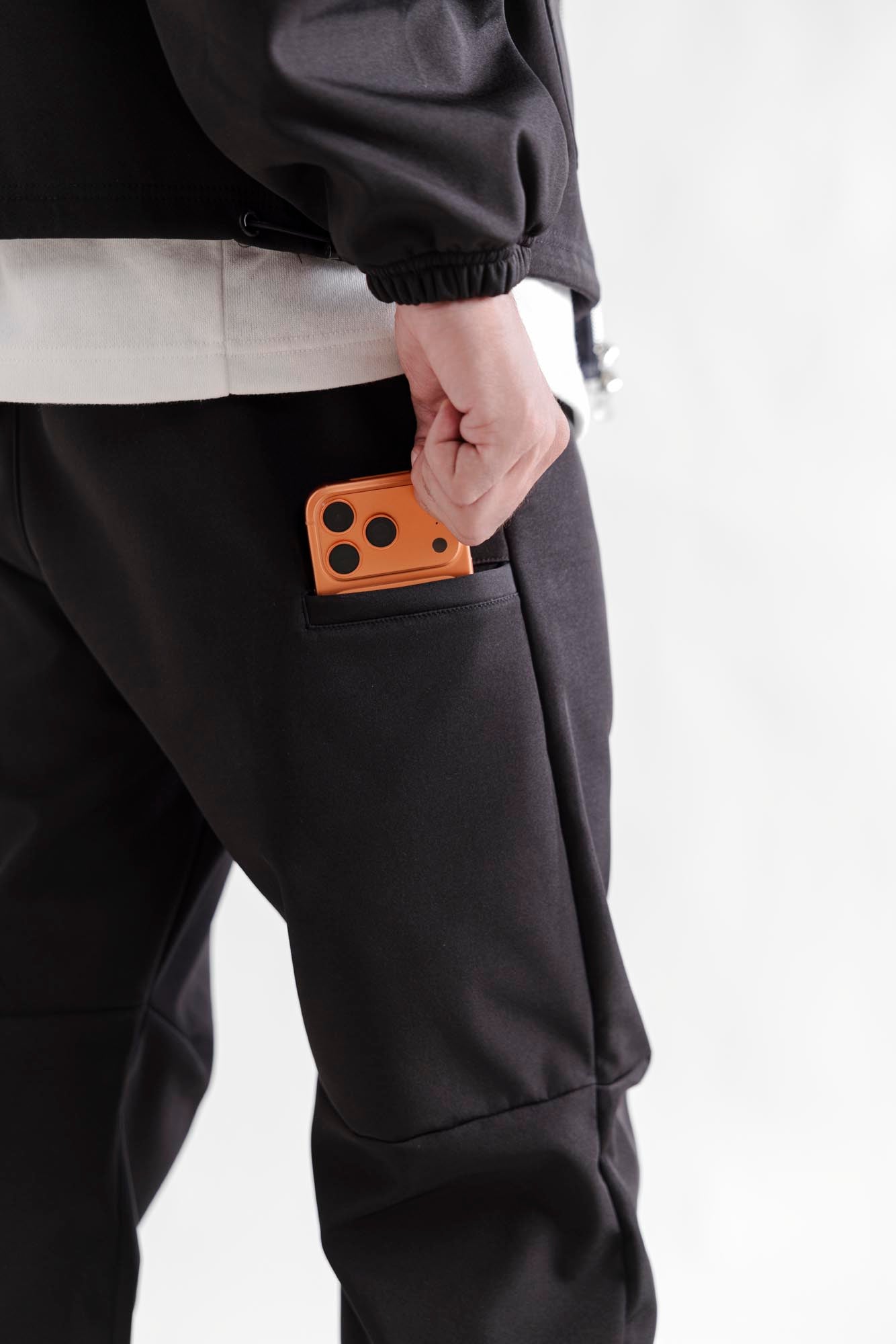 Water Repellent Tech Fleece Tracks - Black