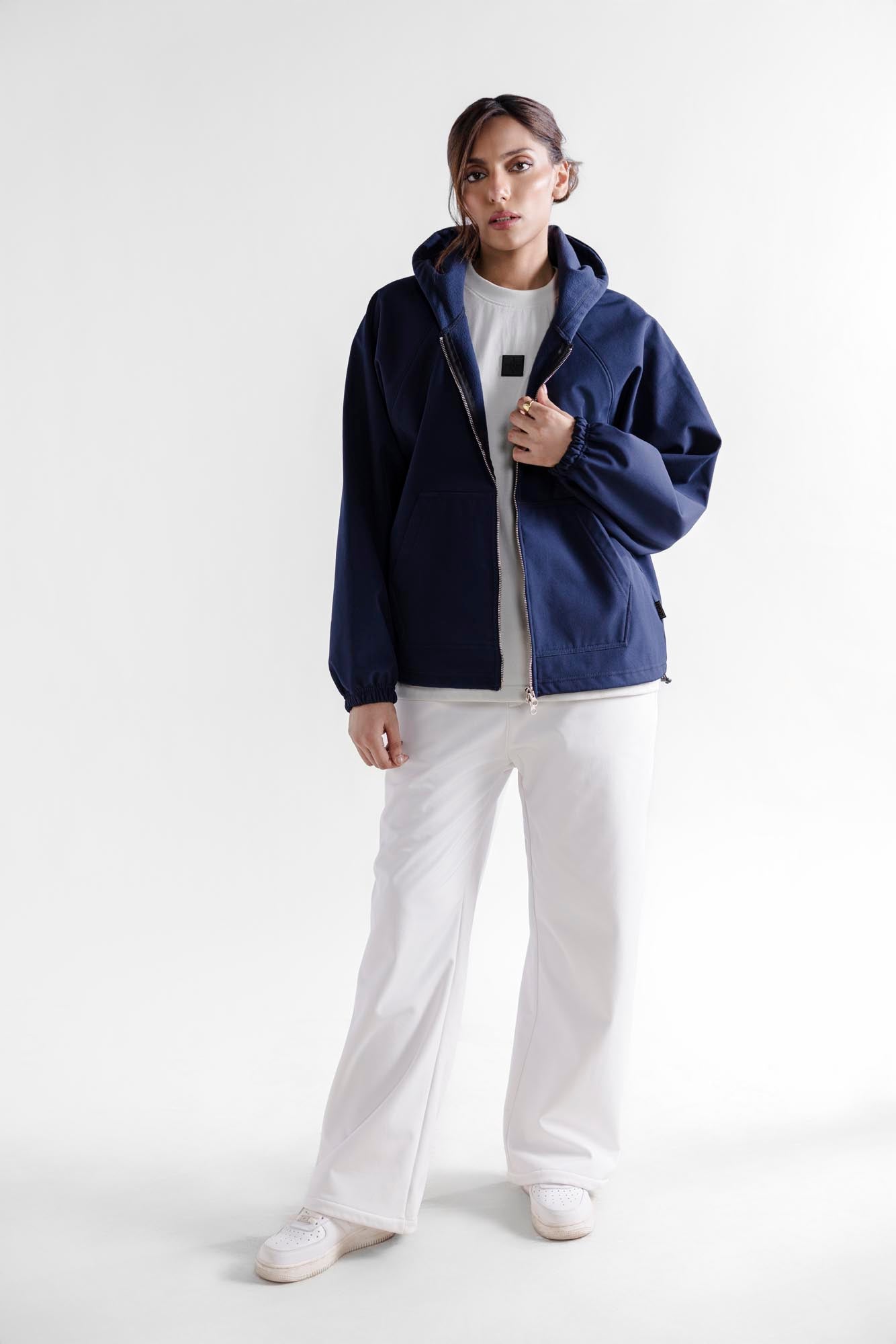 Water Repellent Tech Fleece Tracks - White