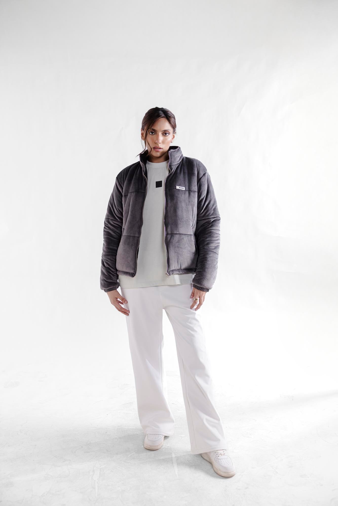 Velour Puffer Jacket