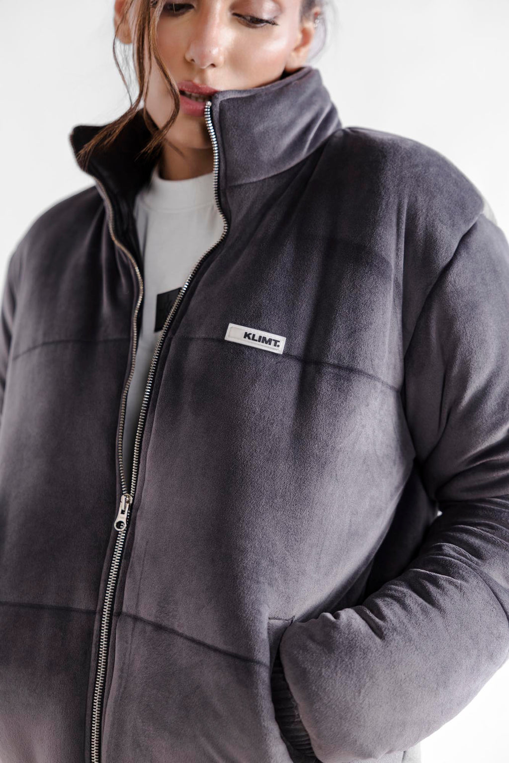 Velour Puffer Jacket
