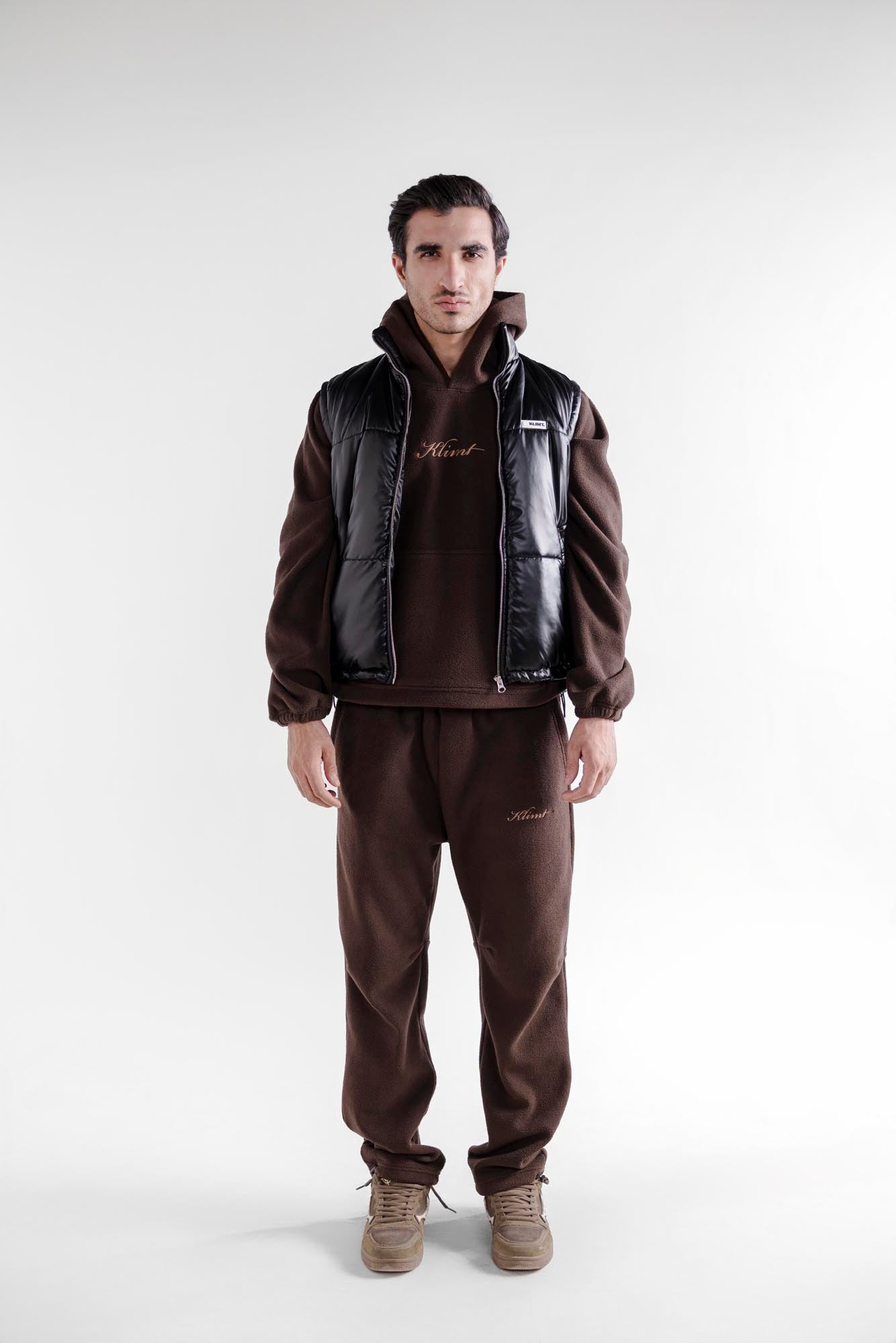 Straight Fit Fleece Tracks - Brown