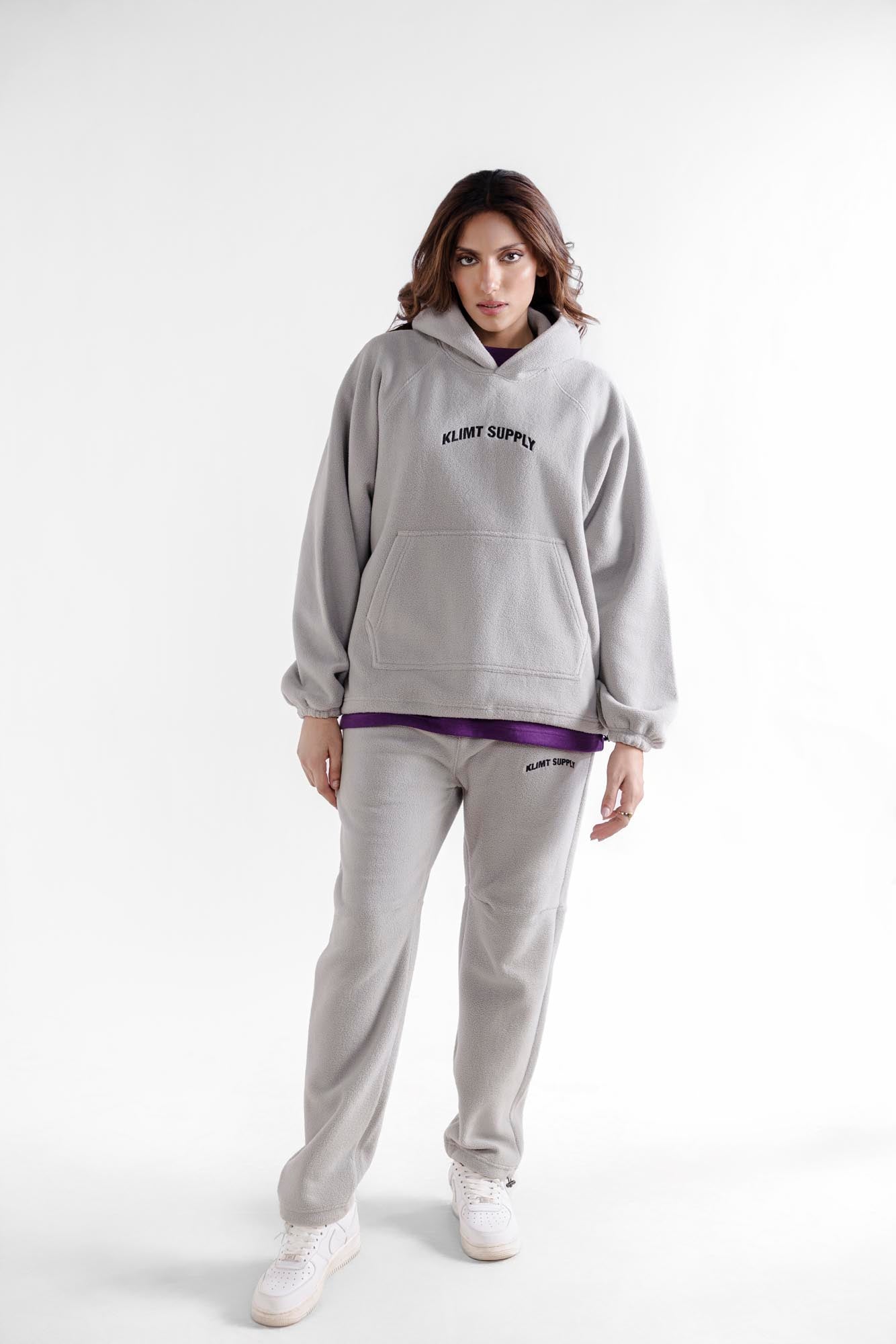 Straight Fit Fleece Tracks - Grey
