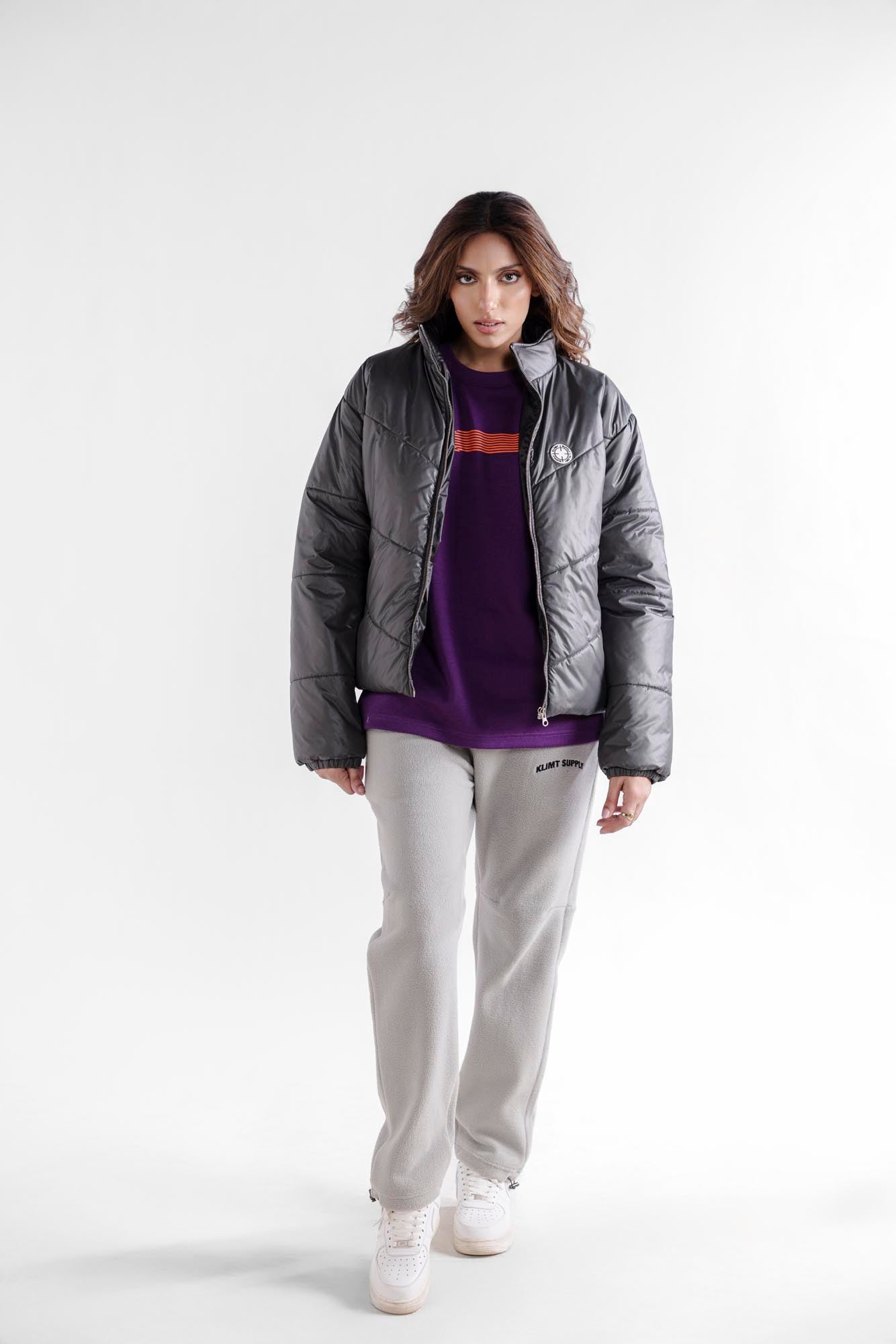 Charcoal V Stitch Puffer