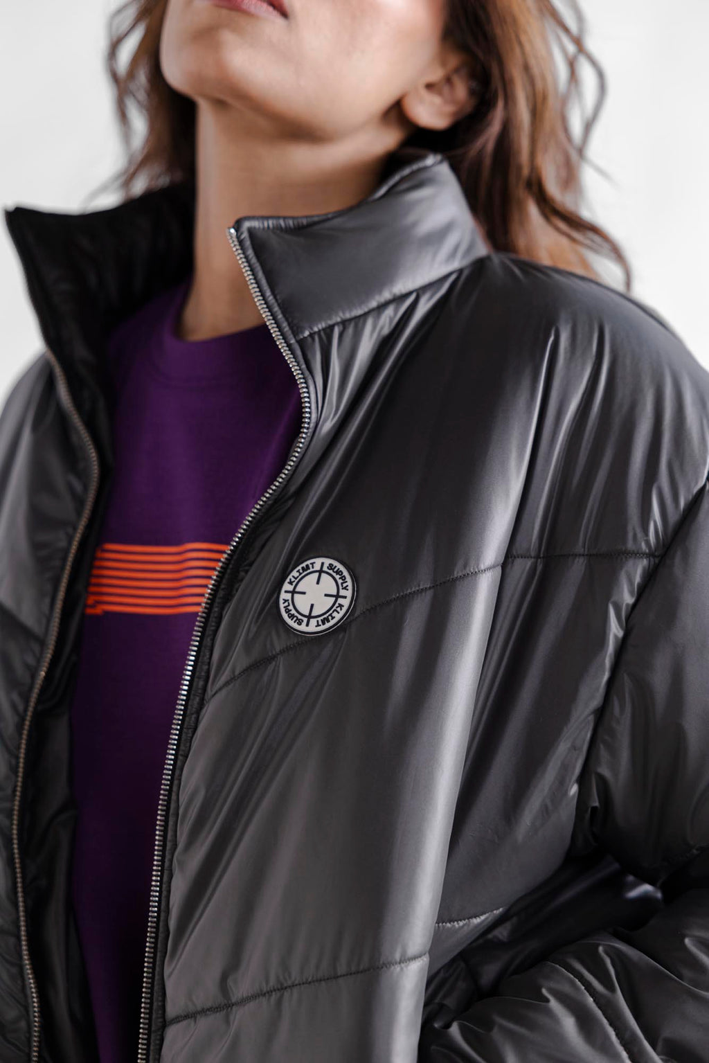 Charcoal V Stitch Puffer