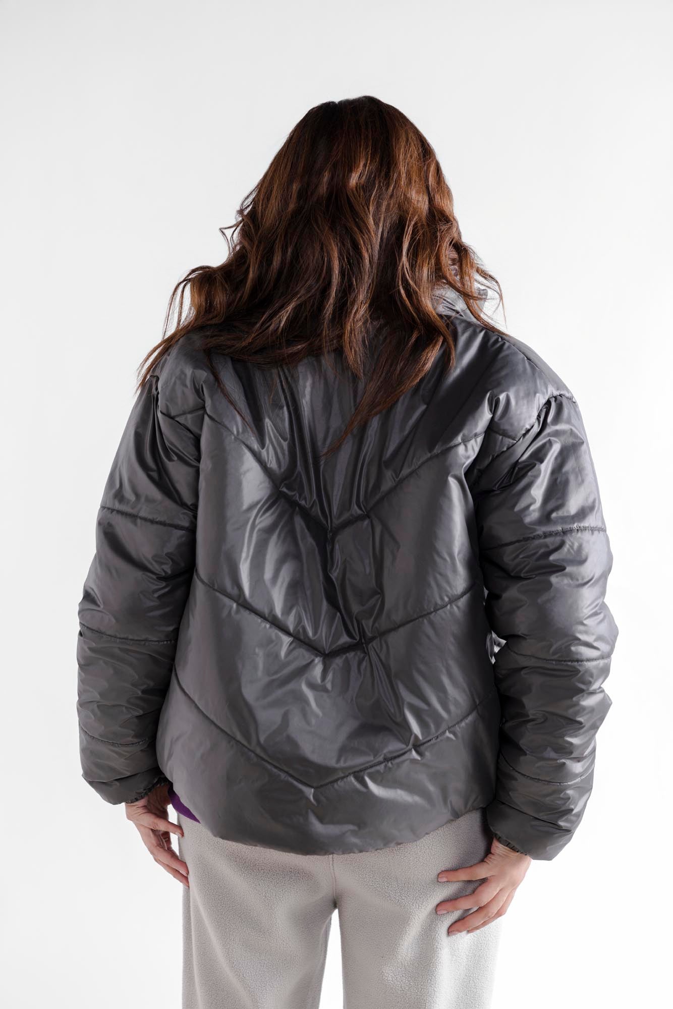 Charcoal V Stitch Puffer
