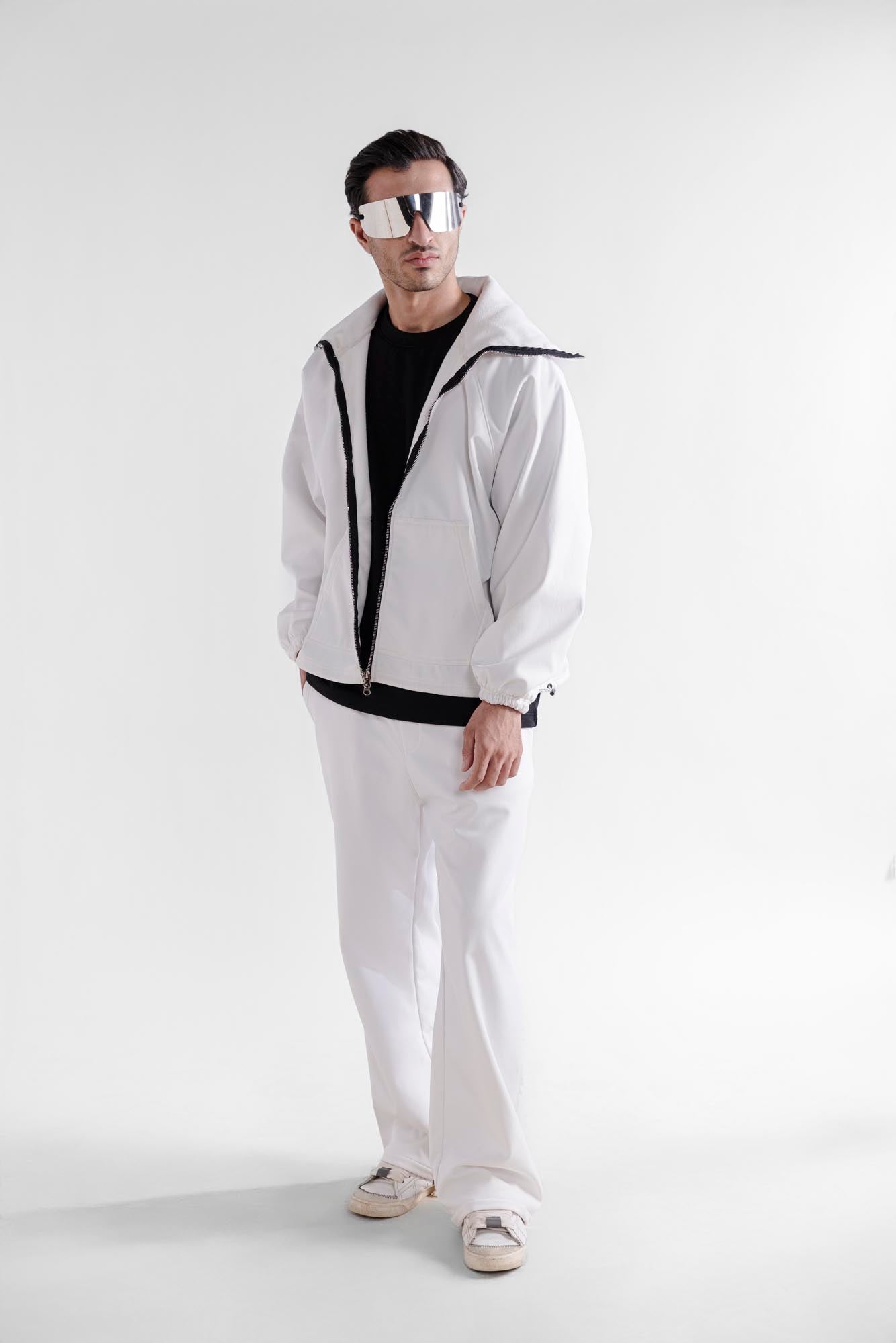 Water Repellent Tech Fleece Tracks - White