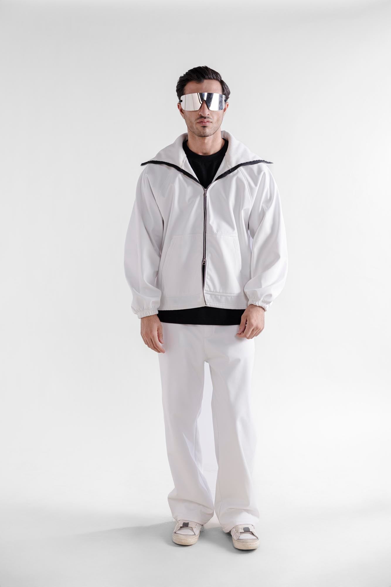 Water Repellent Tech Fleece Tracks - White