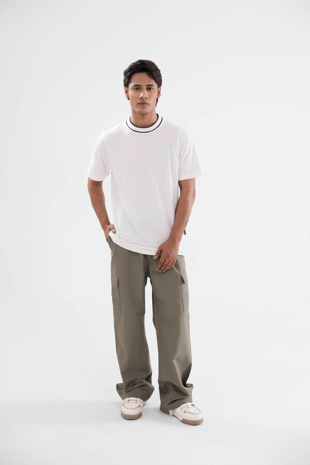 Stripe Collar Essential Tshirt - 3 Colours