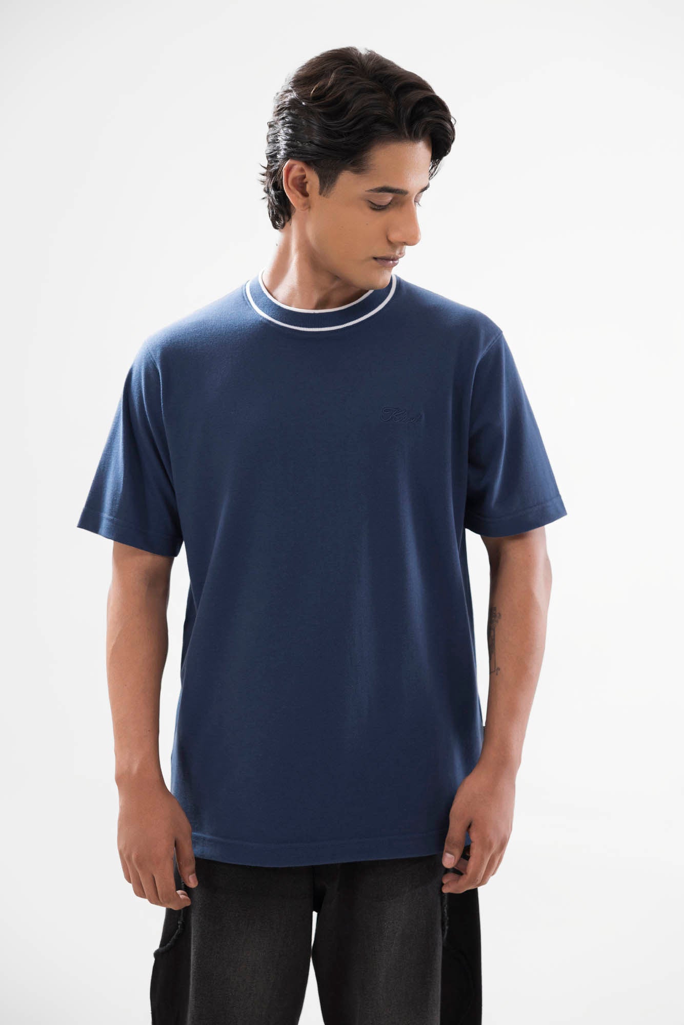 Stripe Collar Essential Tshirt - 3 Colours