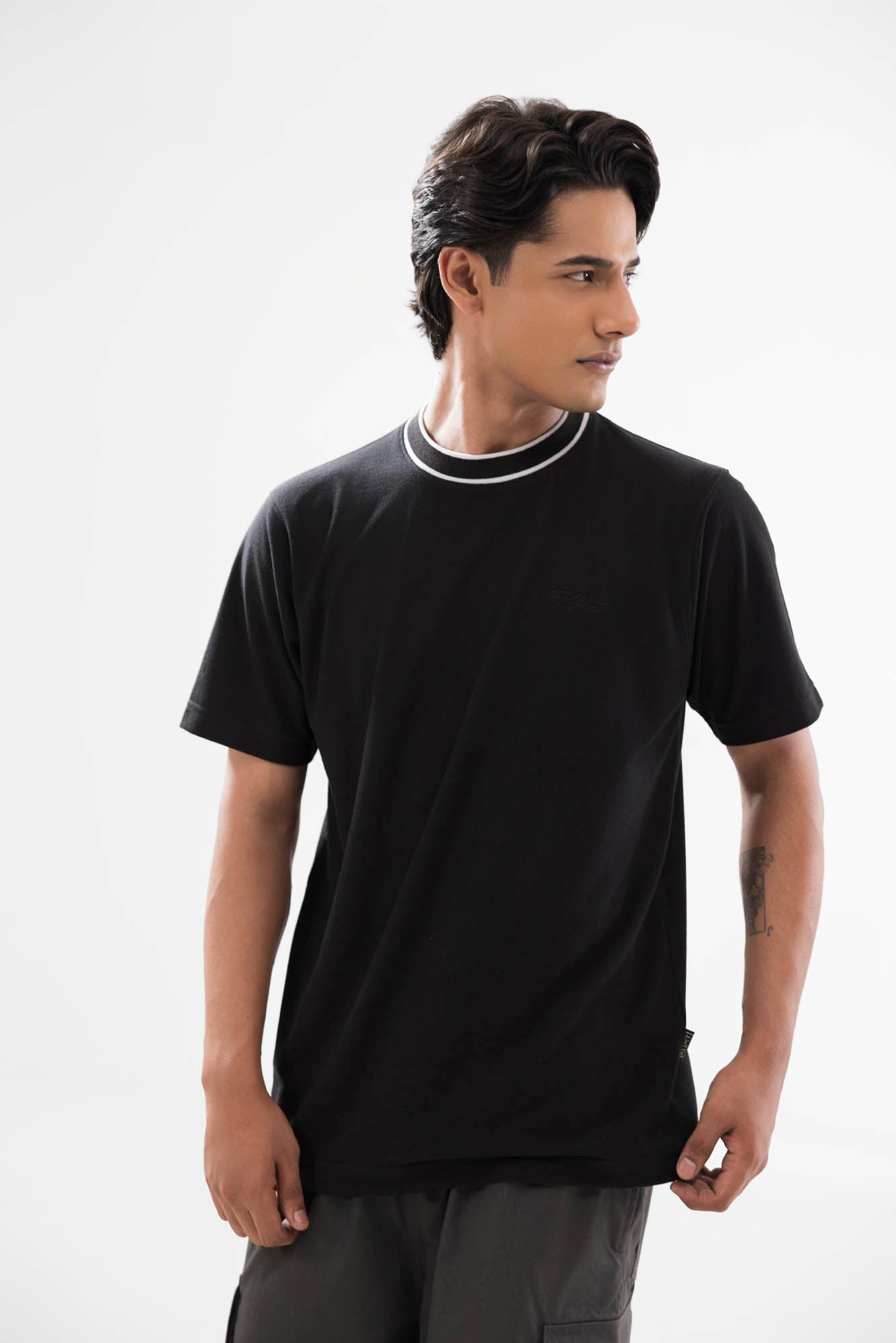 Stripe Collar Essential Tshirt - 3 Colours