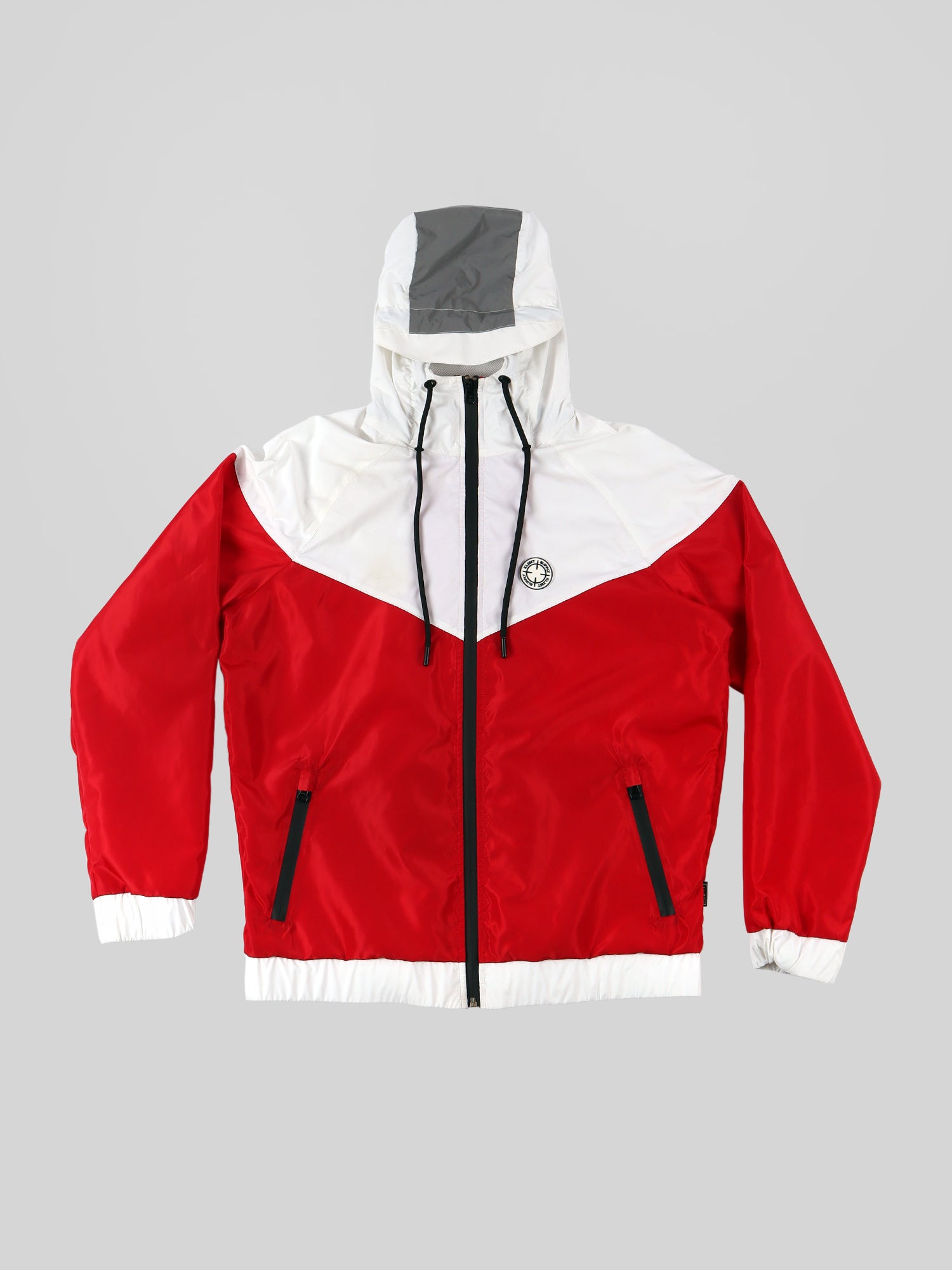 Black red and top white windbreaker