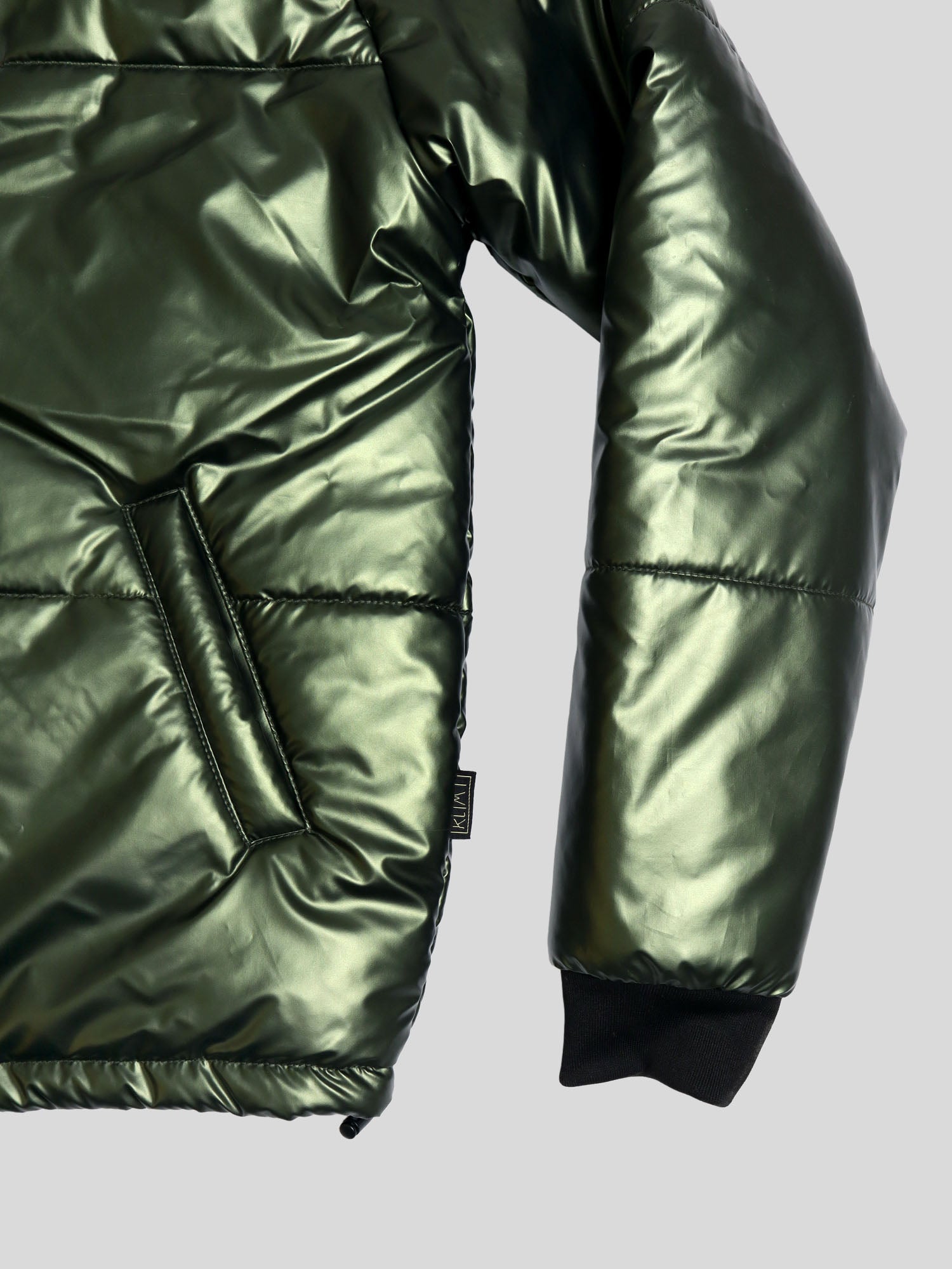 Green Metallic Puffer Jacket