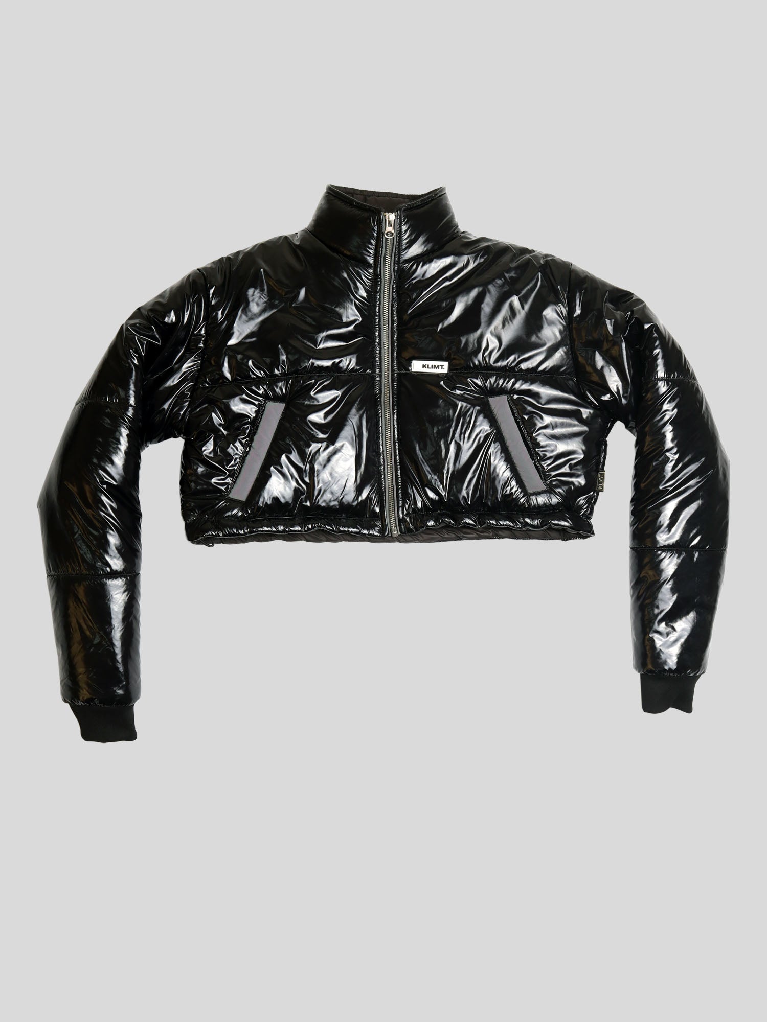 Cropped Vinyl Puffer Jacket