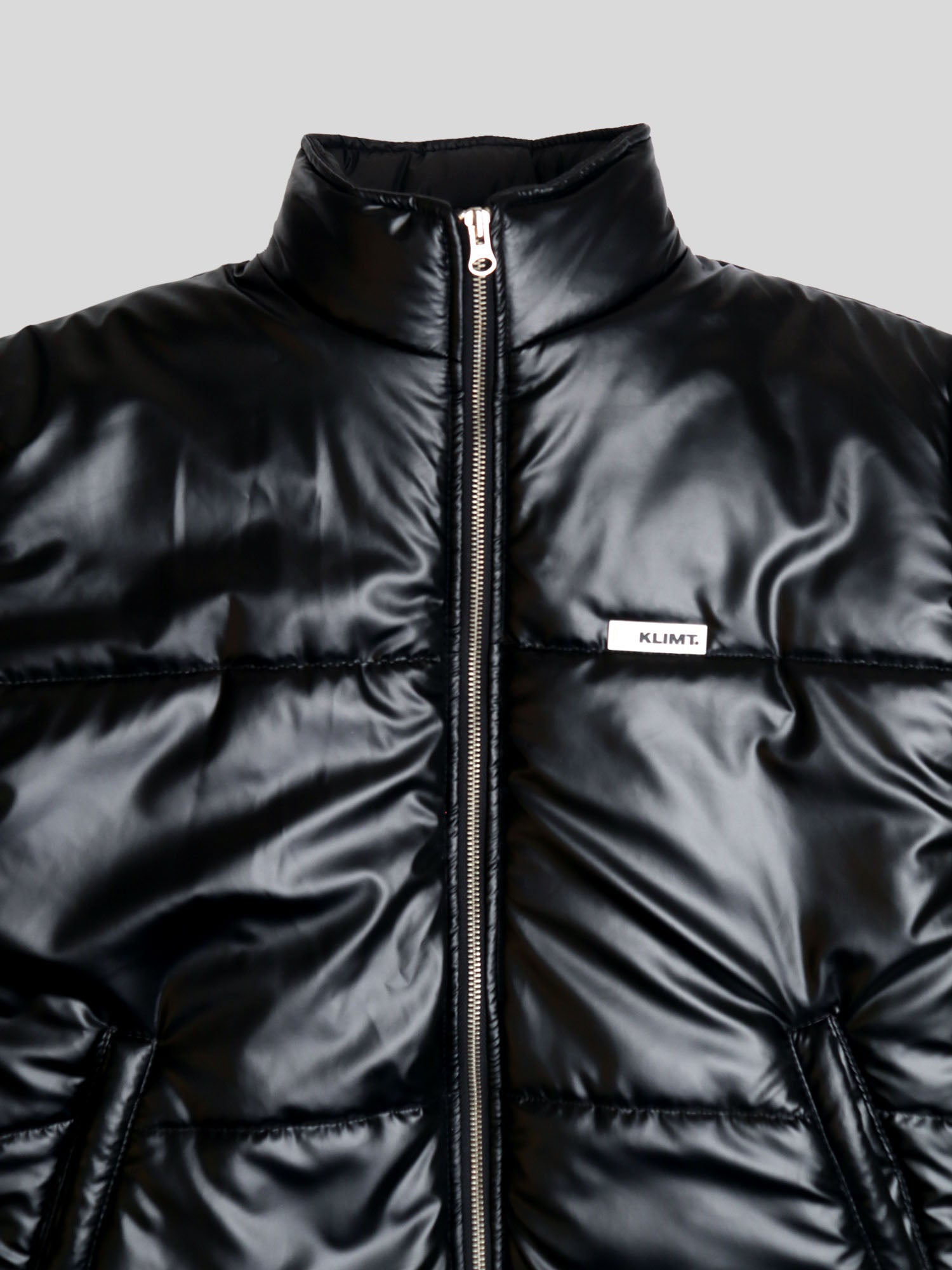 Black Metallic Puffer Jacket