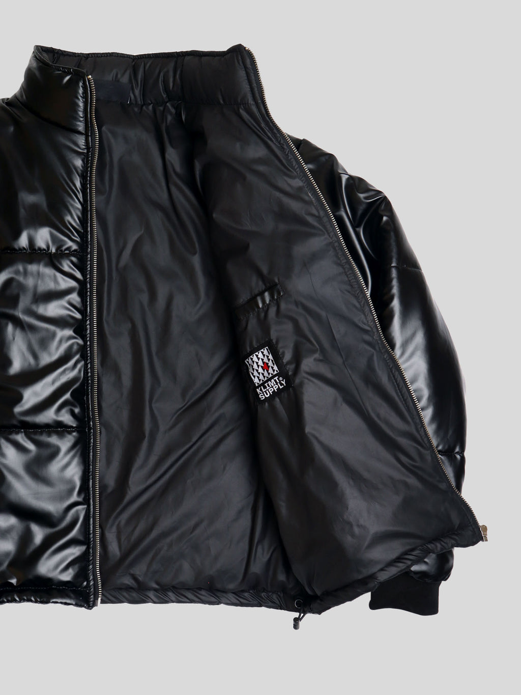 Black Metallic Puffer Jacket