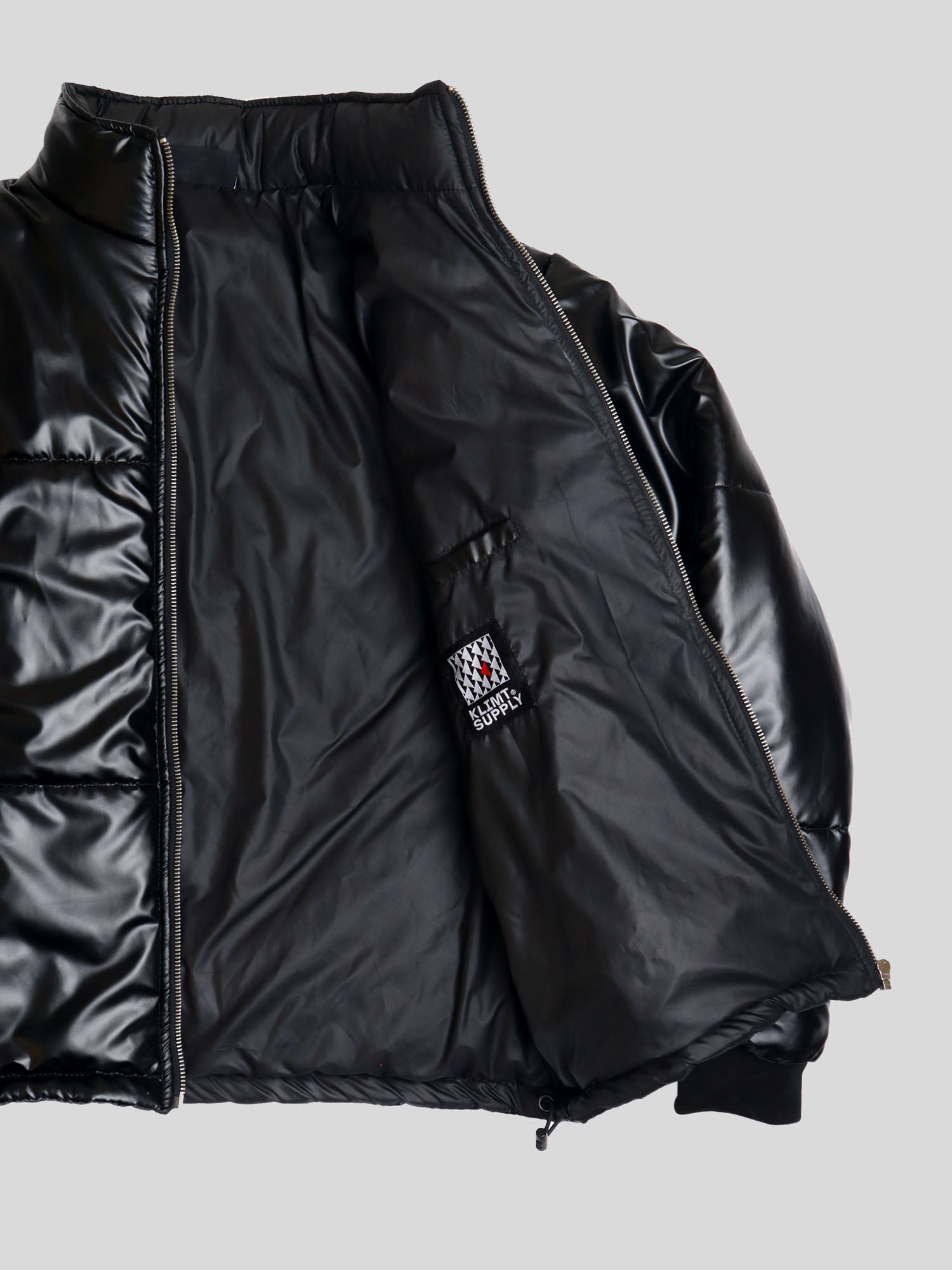 Black Metallic Puffer Jacket