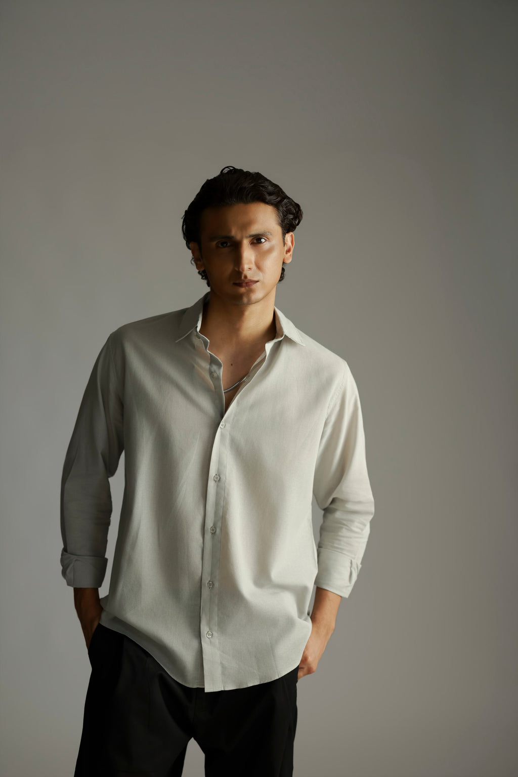 Linen Shirt - Light Grey