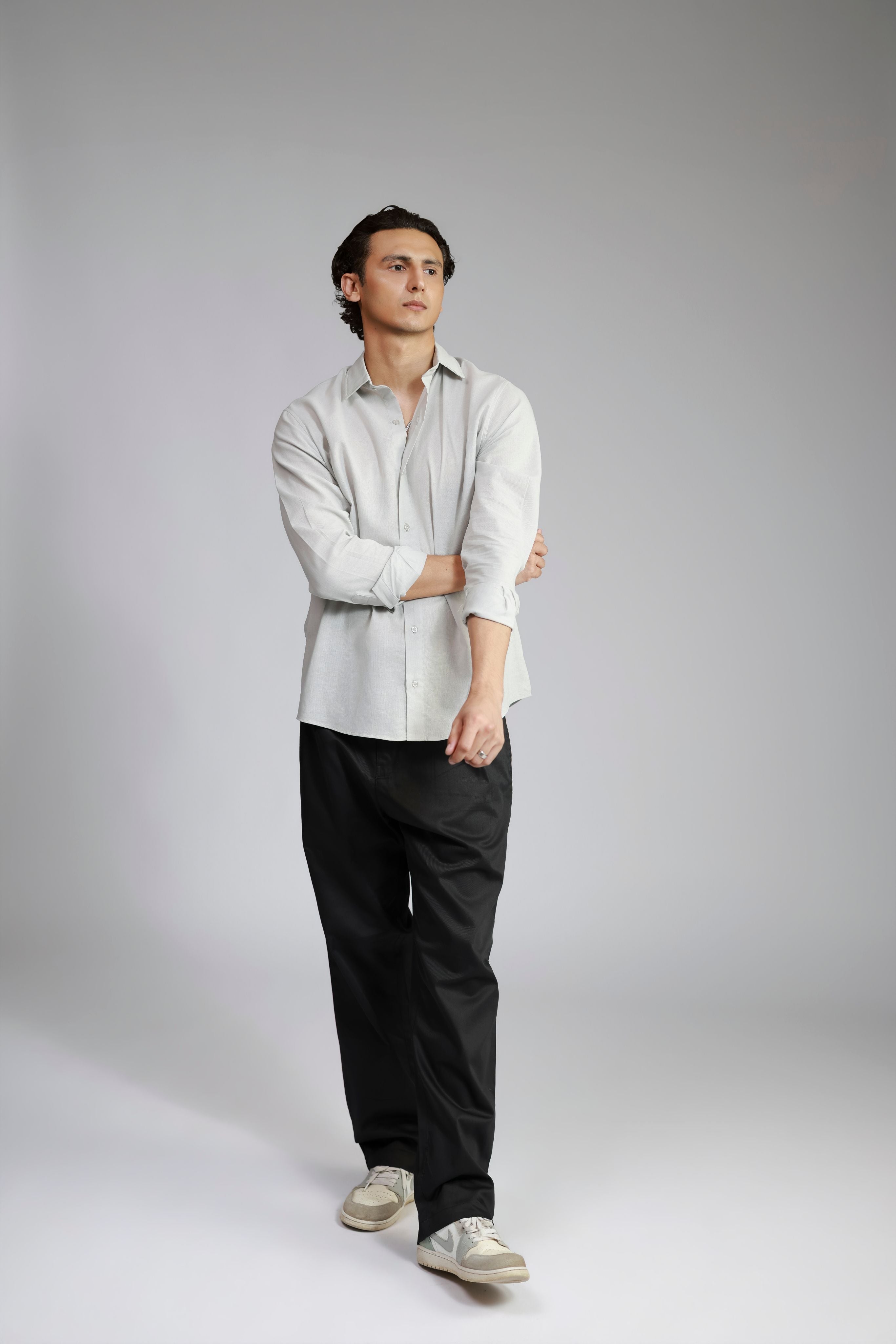 Linen Shirt - Light Grey