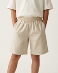 Beige Linen Shorts - Kids