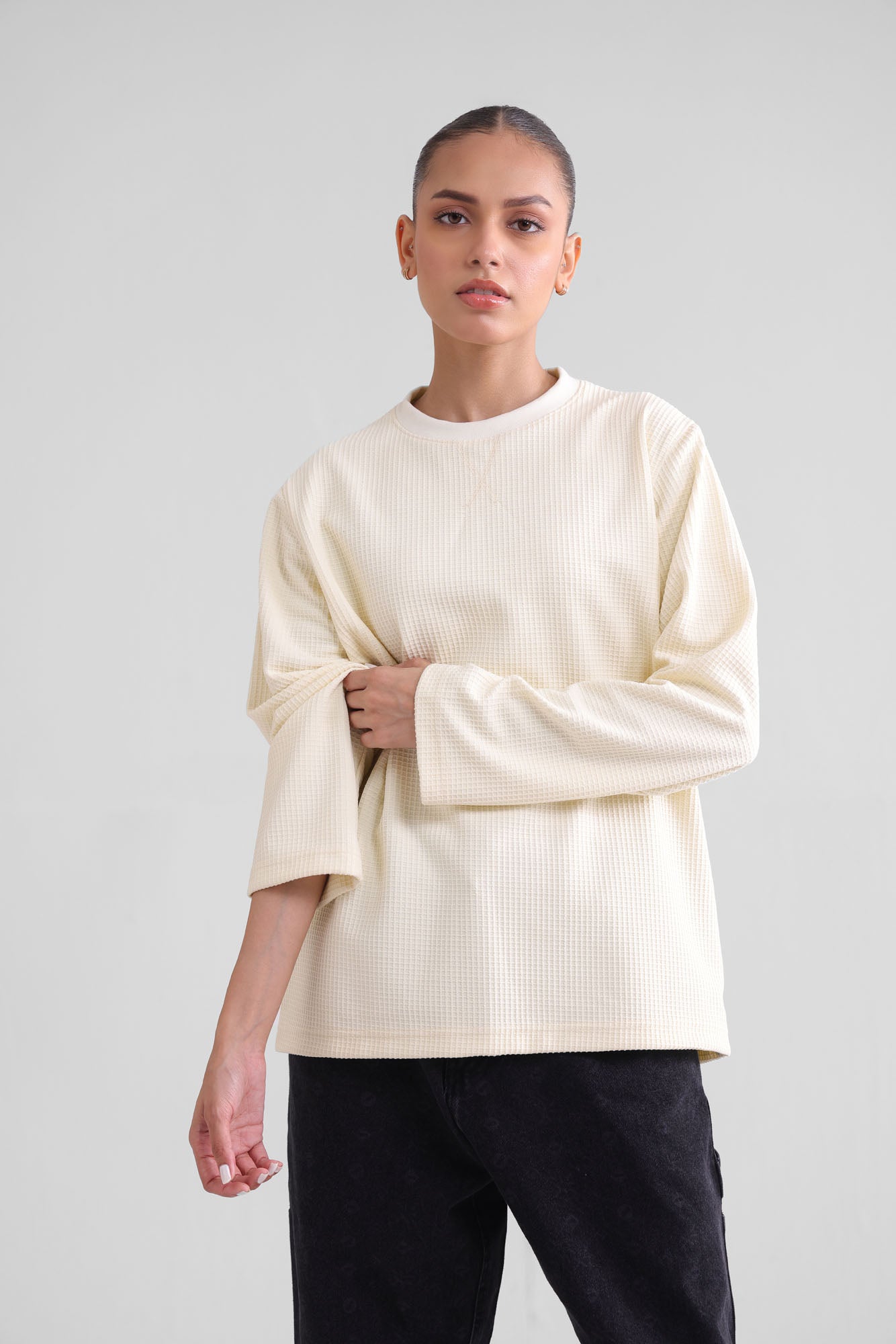 Waffle Knit Sweatshirt - 2 Colours