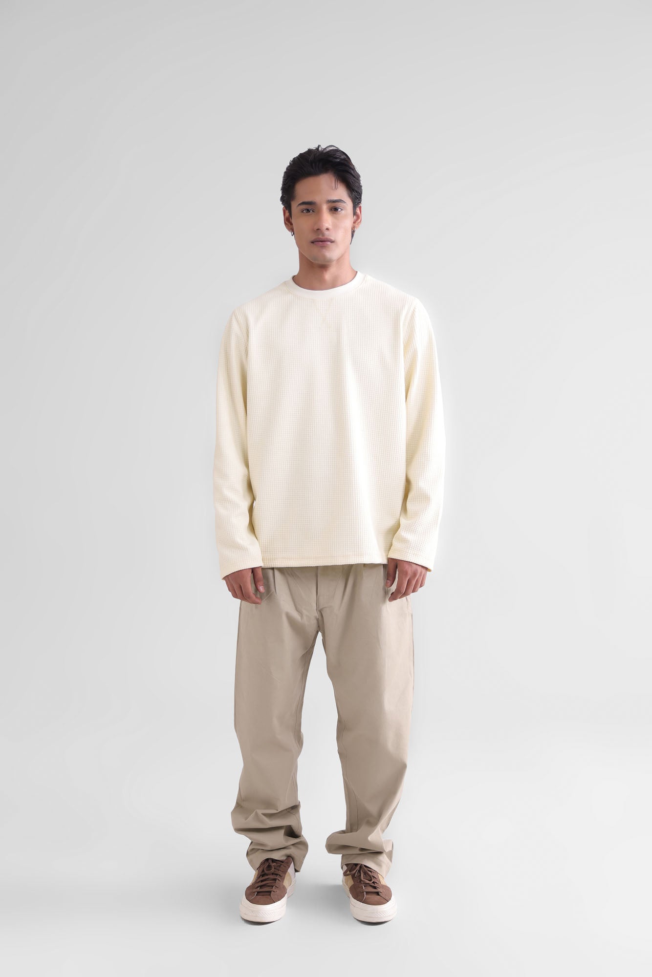 Waffle Knit Sweatshirt - 2 Colours