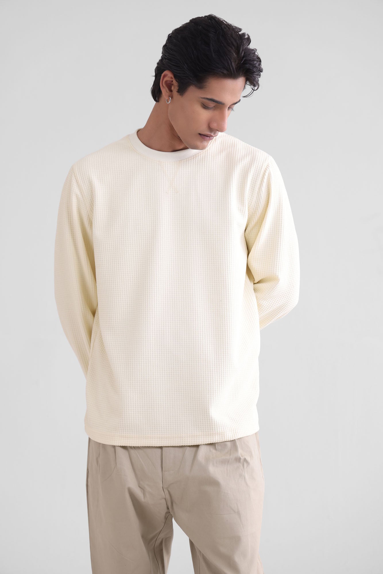 Waffle Knit Sweatshirt - 2 Colours