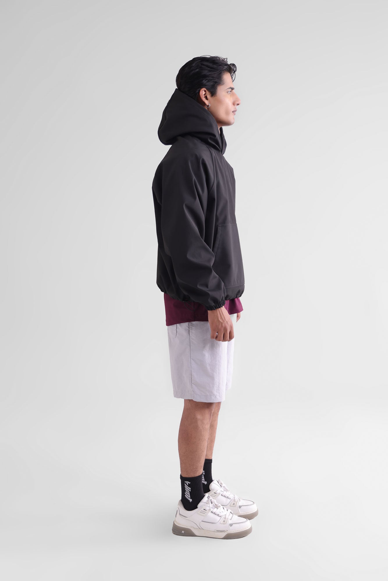 Water Repellent Tech Fleece Hoodie - Black