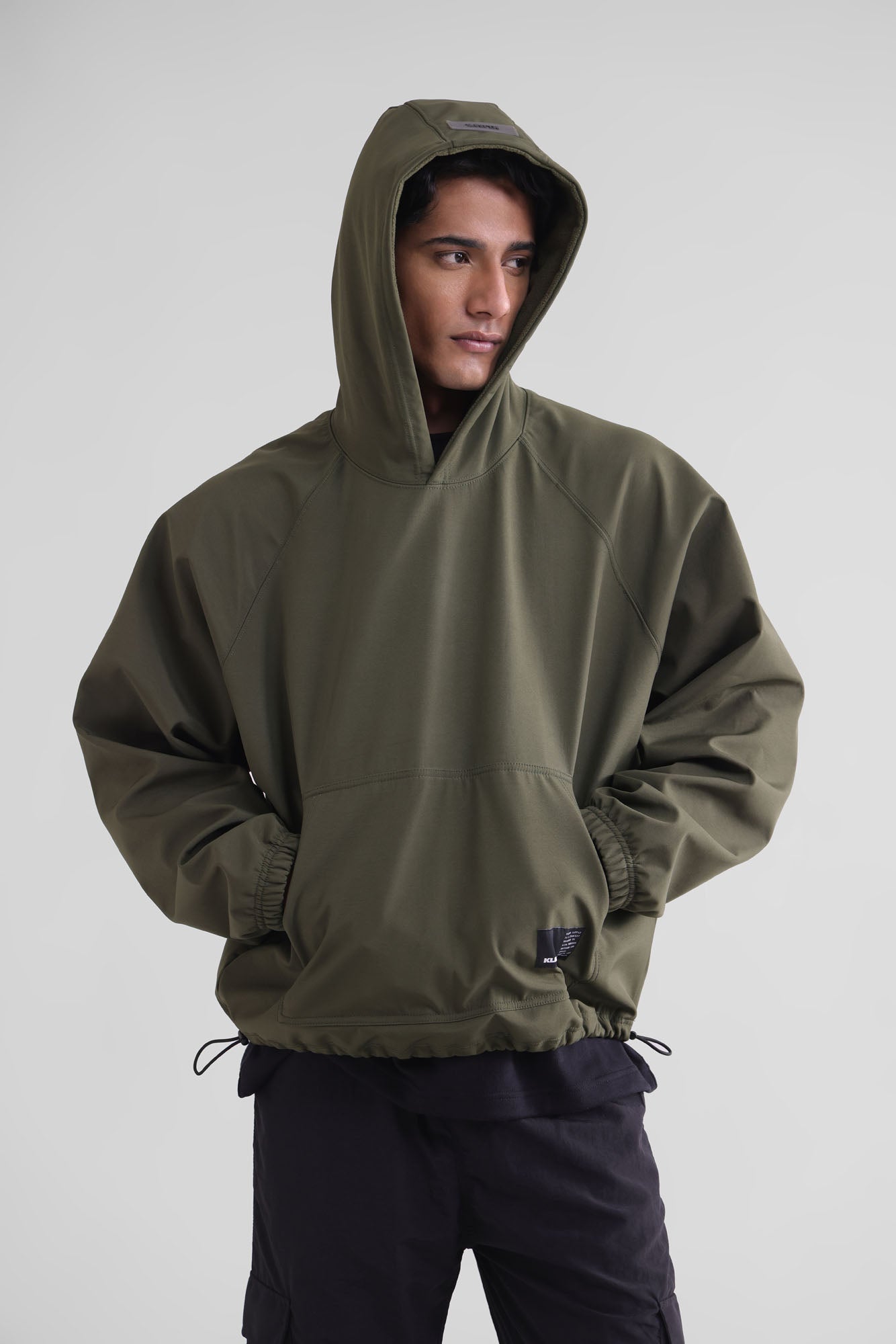 Water Repellent Tech Fleece Hoodie - Olive