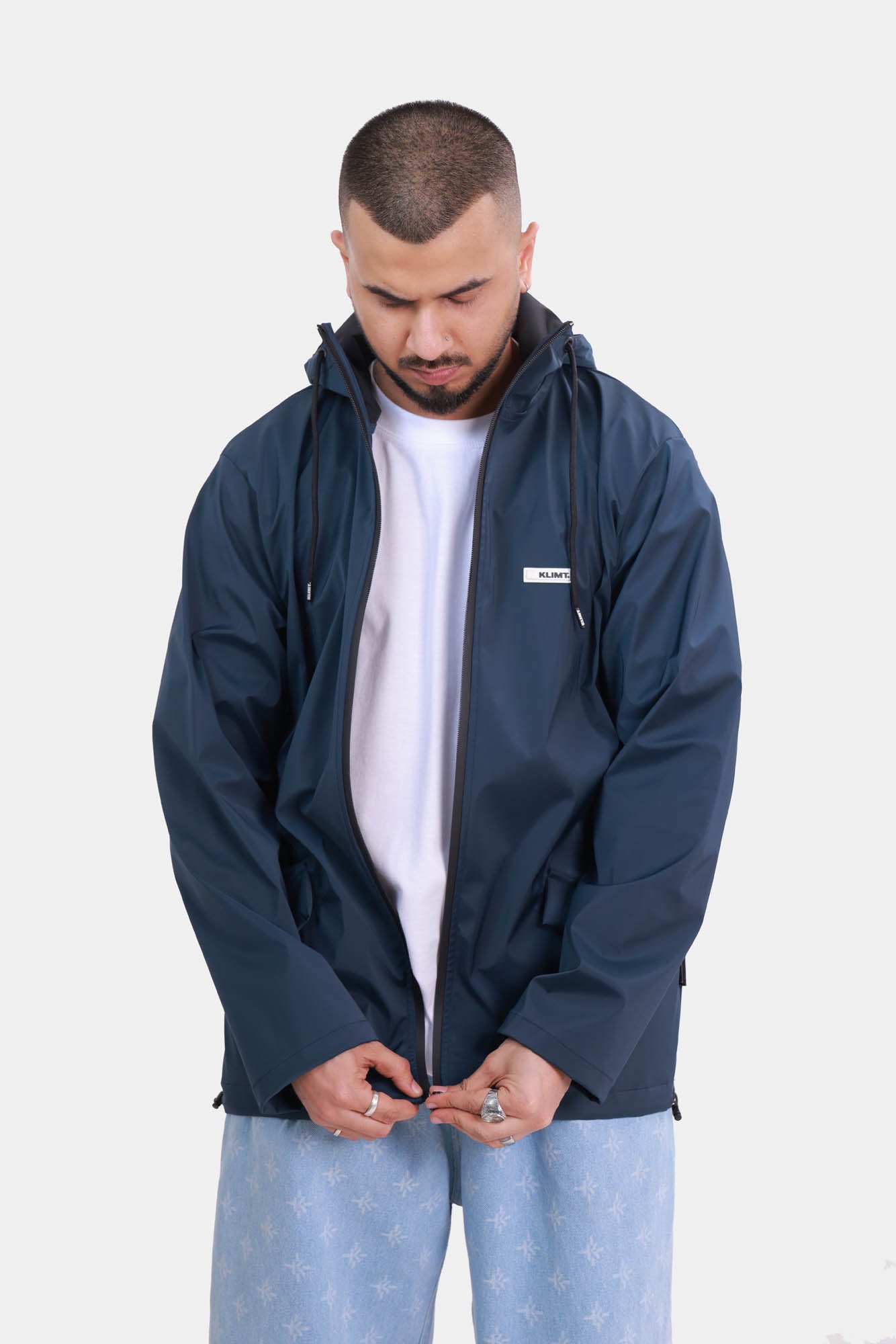 Holographic Rain Jacket - Indigo Blue